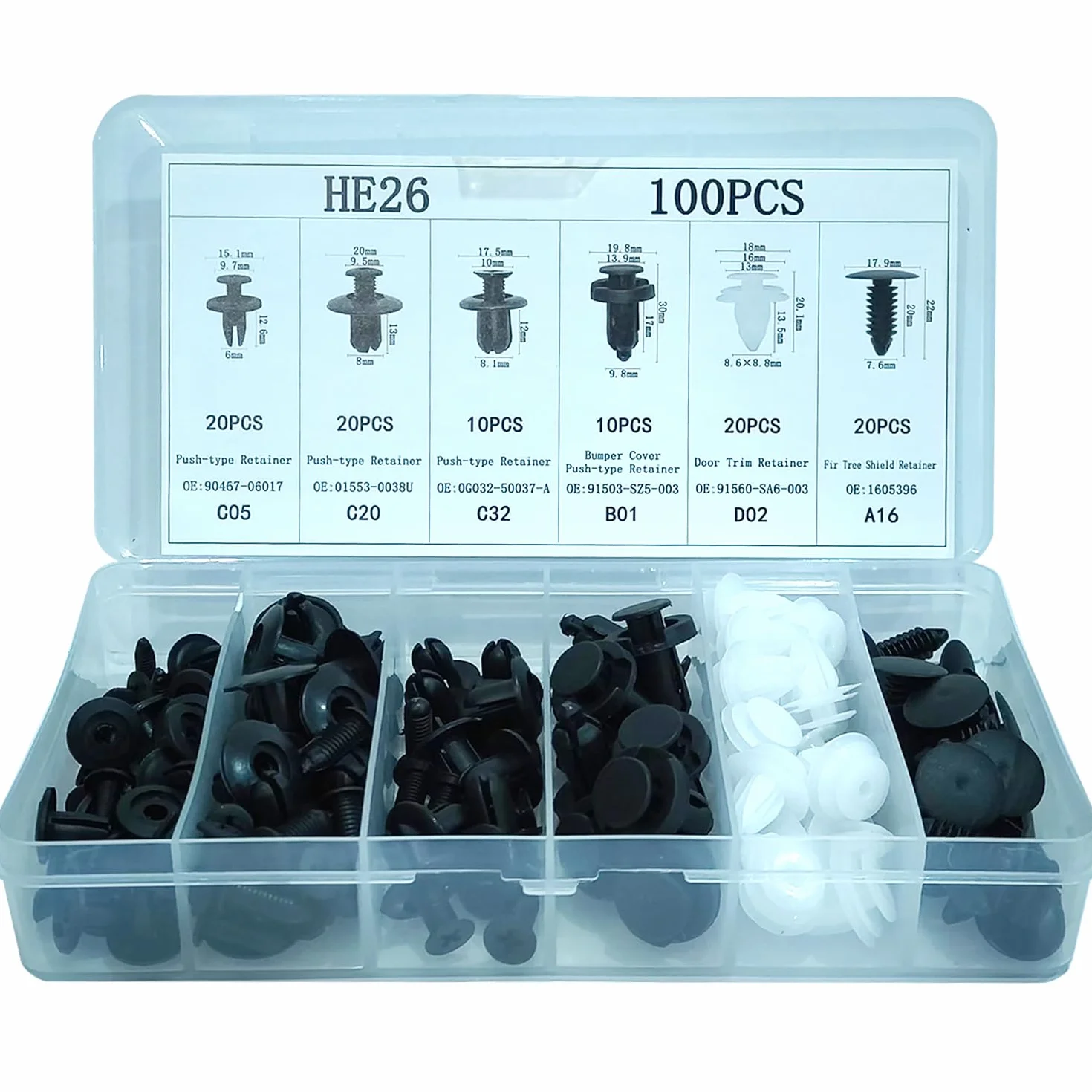 125 sztuk Nity Plastikowe, Uniwersalne Auto Nity Plastikowe Klipy Nit Trim Clamp Drzwi Samochodowe Zderzak Plastikowy Panel Sealing Strip Stałe Klipy z Demontaż Narzędzie