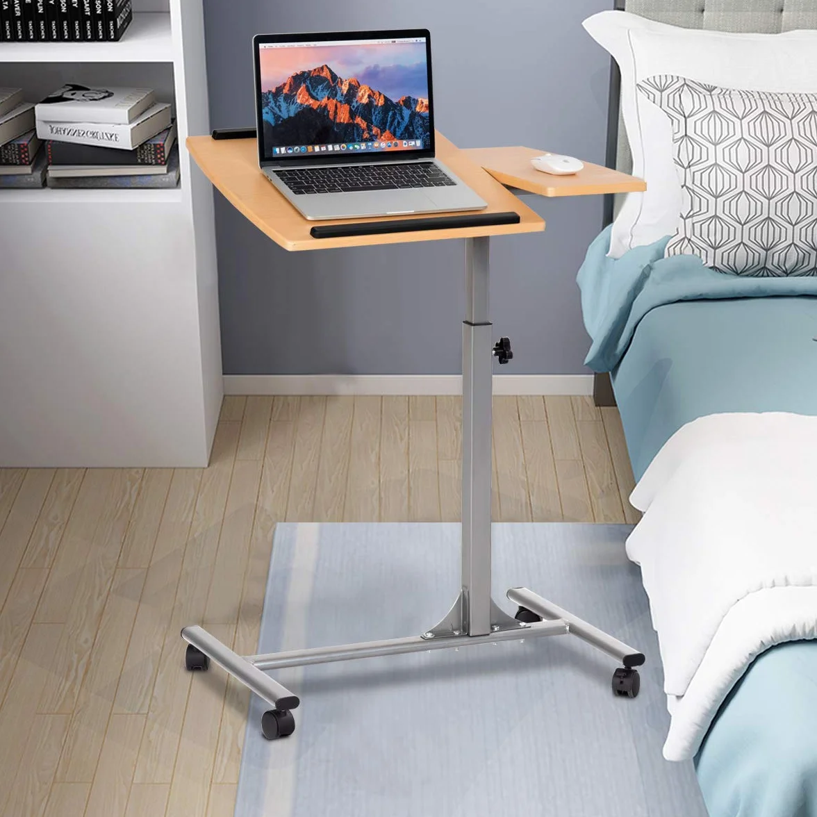 COSTWAY Stolik na laptopa z regulacją wysokości i nachylenia, na kółkach, 64 x 45 cm