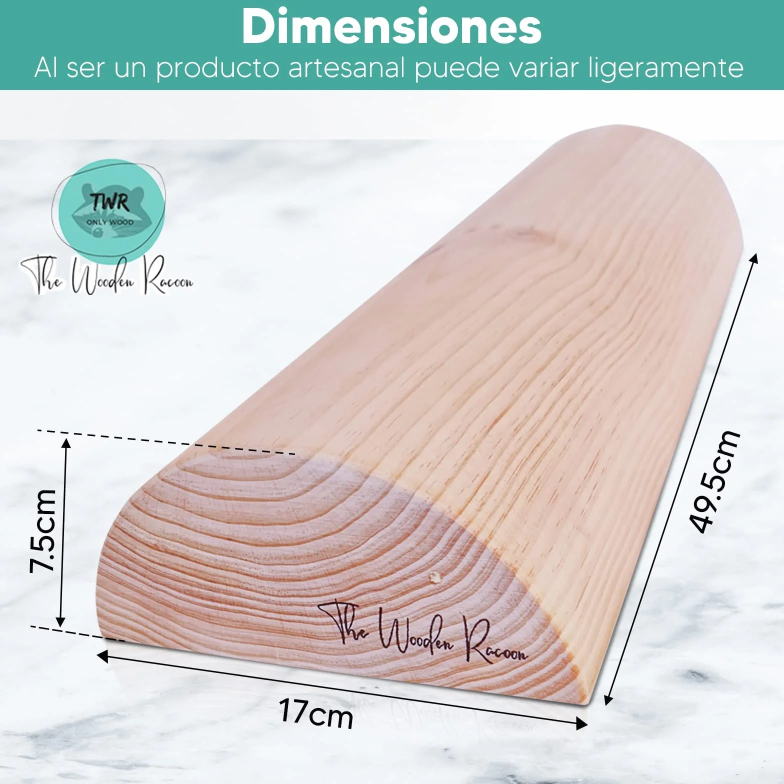 TWR Propioceptywny bagażnik 5P do podłogi miednicy 49,5x17x7,5 cm drewno naturalne ćwiczenia hipopresyjne pilates