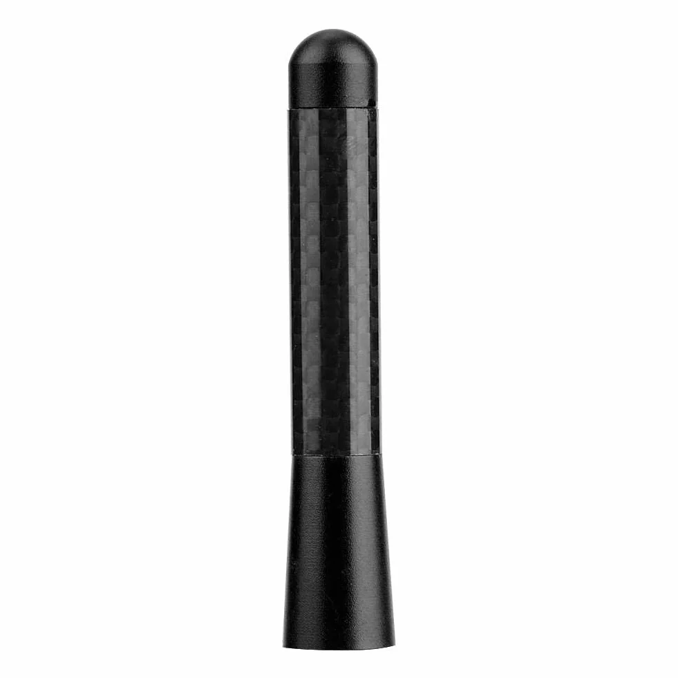 EVGATSAUTO Antena samochodowa, 3-calowa antena radiowa z włókna węglowego Krótka antena pasuje do uniwersalnej modyfikacji samochodu (czarna)