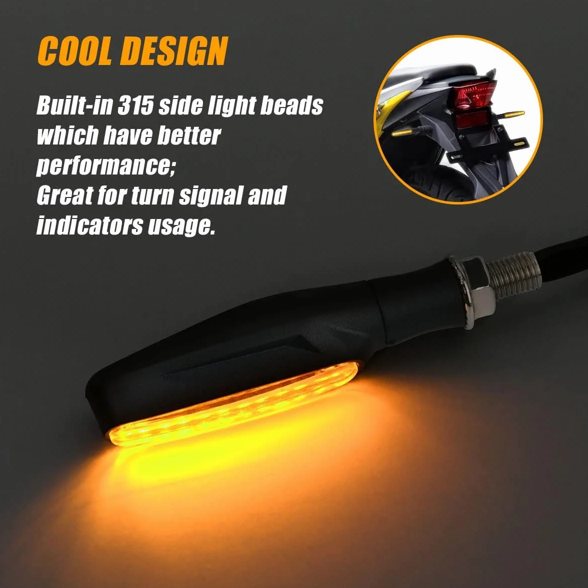 URAQT 4 szt. kierunkowskazów motocyklowych, tryb Flowing, kierunkowskazy motocyklowe, 12 V, 12 diod LED, uniwersalne, wodoodporne, do quadów Cruiser Off Road