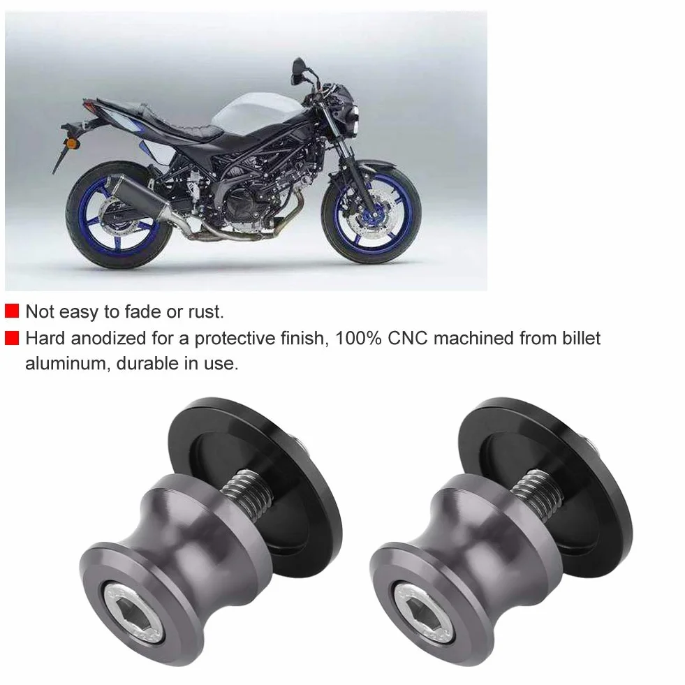 Stojak motocyklowy Aramox, 2 szt.8mm Stojak do podnoszenia motocykla CNC Obrotowy stojak z suwakiem Cewki wahacza Stop aluminium CNC czarny srebrny kolor tytanowy złoty czerwony zielony (opcjonalnie) (kolor tytanowy)