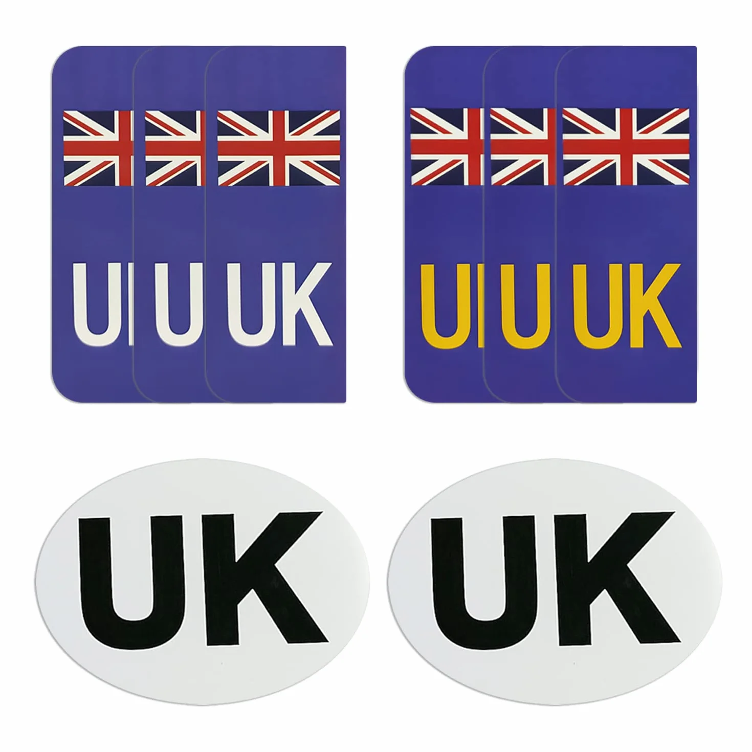 Zestaw 2 magnetycznych naklejek na samochód brytyjski, 6 naklejek na tablicę rejestracyjną, wodoodporne i słoneczne, łatwe do usunięcia, pasujące do samochodów Brexit