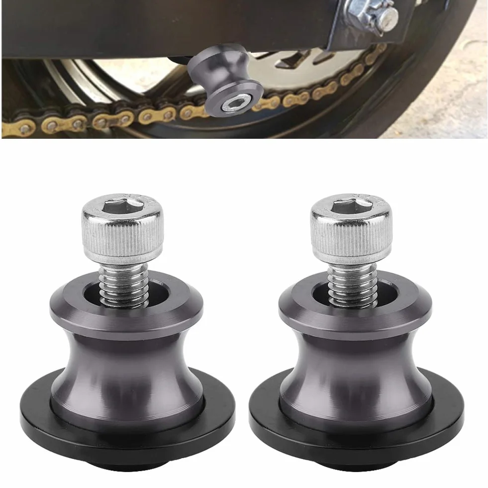 Stojak motocyklowy Aramox, 2 szt.8mm Stojak do podnoszenia motocykla CNC Obrotowy stojak z suwakiem Cewki wahacza Stop aluminium CNC czarny srebrny kolor tytanowy złoty czerwony zielony (opcjonalnie) (kolor tytanowy)