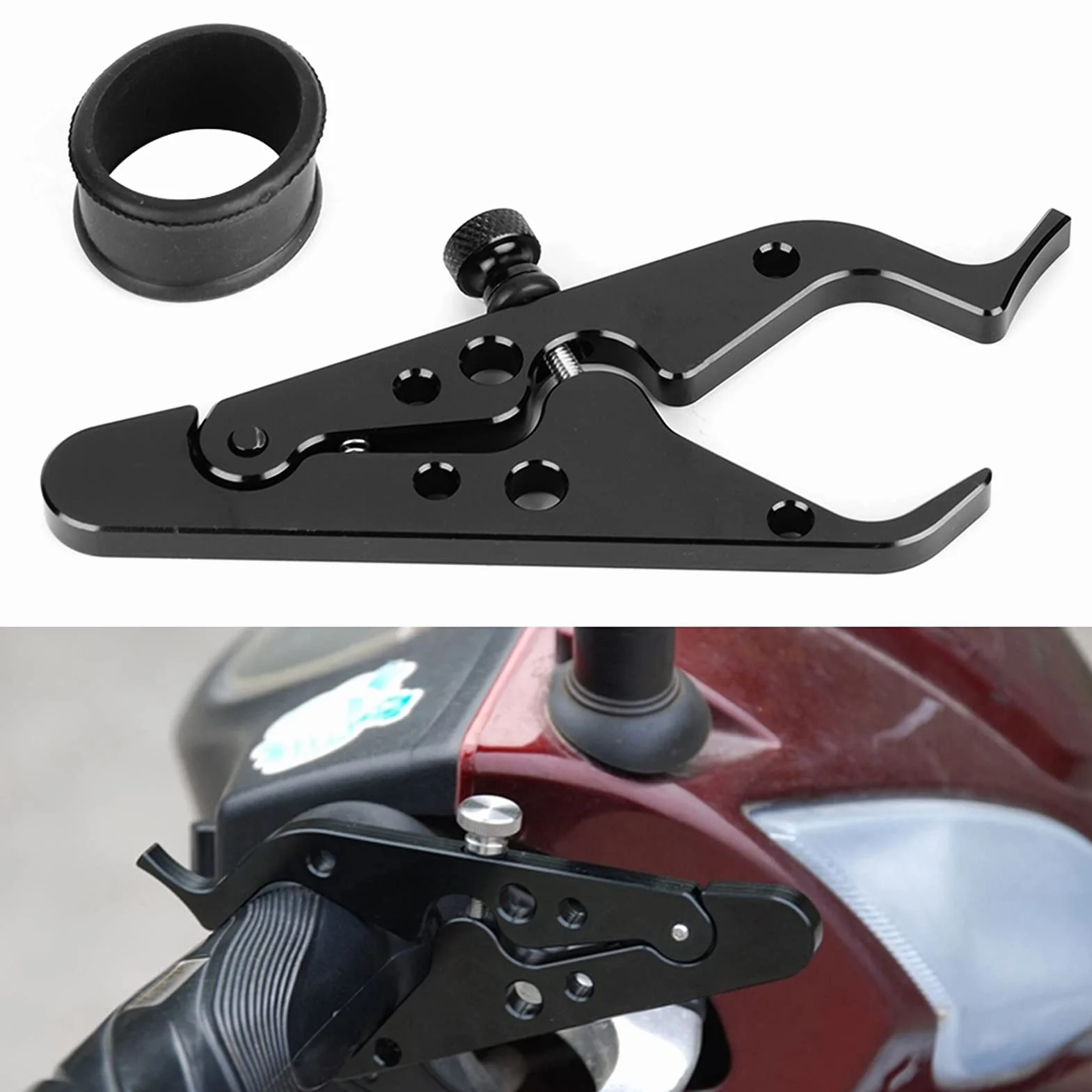 135*45mm Uniwersalny Tempomat Motocyklowy, Tempomat Motocyklowy Asystent Przepustnicy, Kierownica Motocykla Narzędzie Wspomagające Sterowanie Zaciskiem Przepustnicy dla Większości Motocykli Sportowych