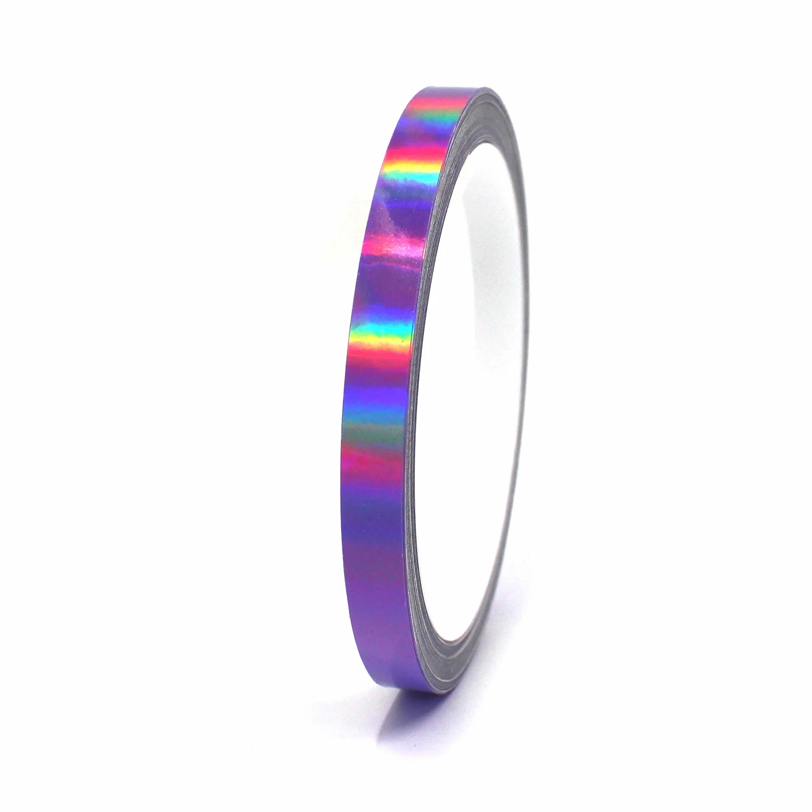 Taśma ozdobna z efektem hologramu, 10 metrów, taśmy do majsterkowania, do mebli, samochodu, motocykla, modelarstwa, dekoracji, samoprzylepna taśma, produkt typu "zrób to sam" 7mm Breite Hologramm Lila