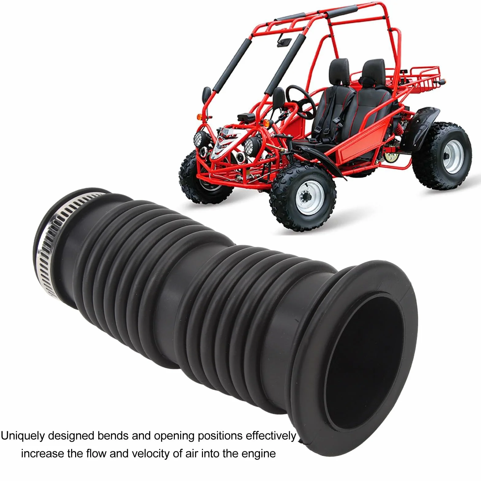 Filtr powietrza rura wlotowa żaroodporna rura czyszcząca filtr powietrza do GY6 ATV Go Kart skuter motorower Quad Air Filter wąż czyszczący rura