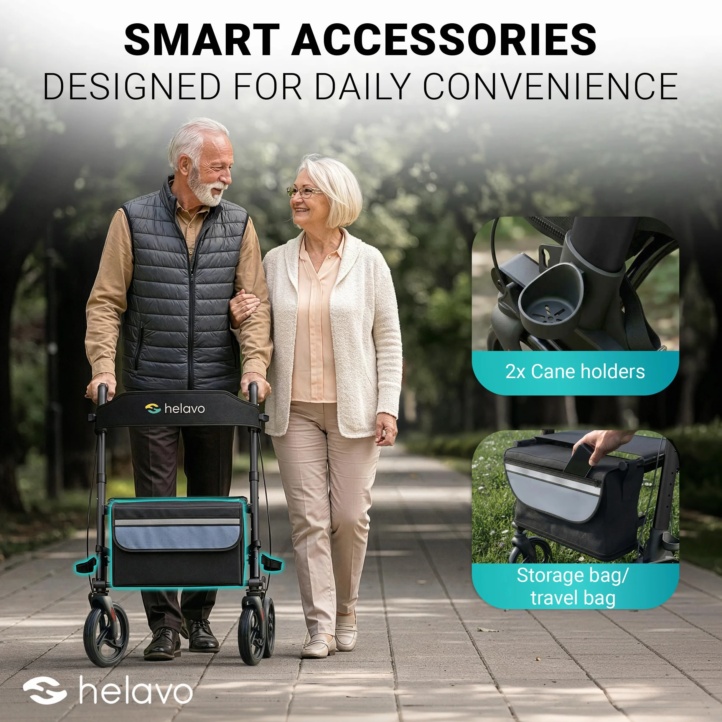 Helavo składany rollator premium - Lekkie aluminium