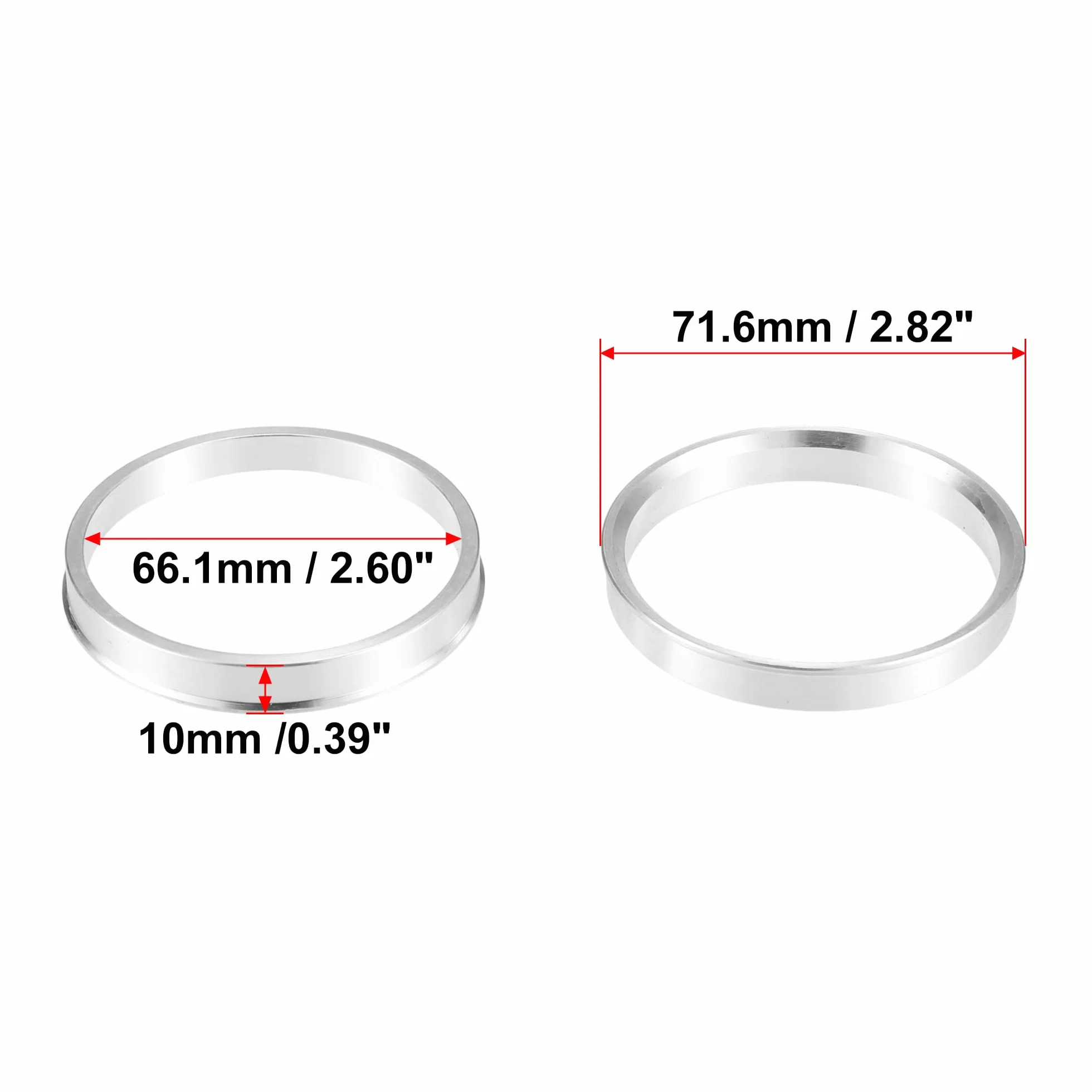 QUARKZMAN 2 szt. OD 71,6 mm do ID 66,1 mm stop aluminium piasta środkowa pierścienie