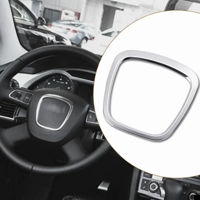 Naklejka na kierownicę samochodową, ze stopu aluminium, kompatybilna z Audi A3/A4/A5/Q5/Q7