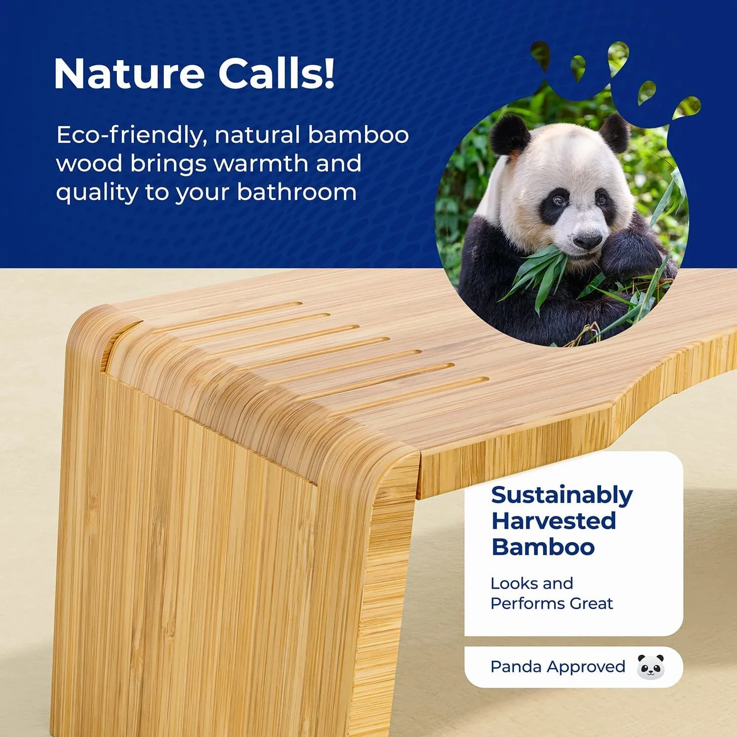 Squatty Potty Oslo SP-BAMBOO-OSLO Składany Taboret Toaleta 7-Cali Brązowy