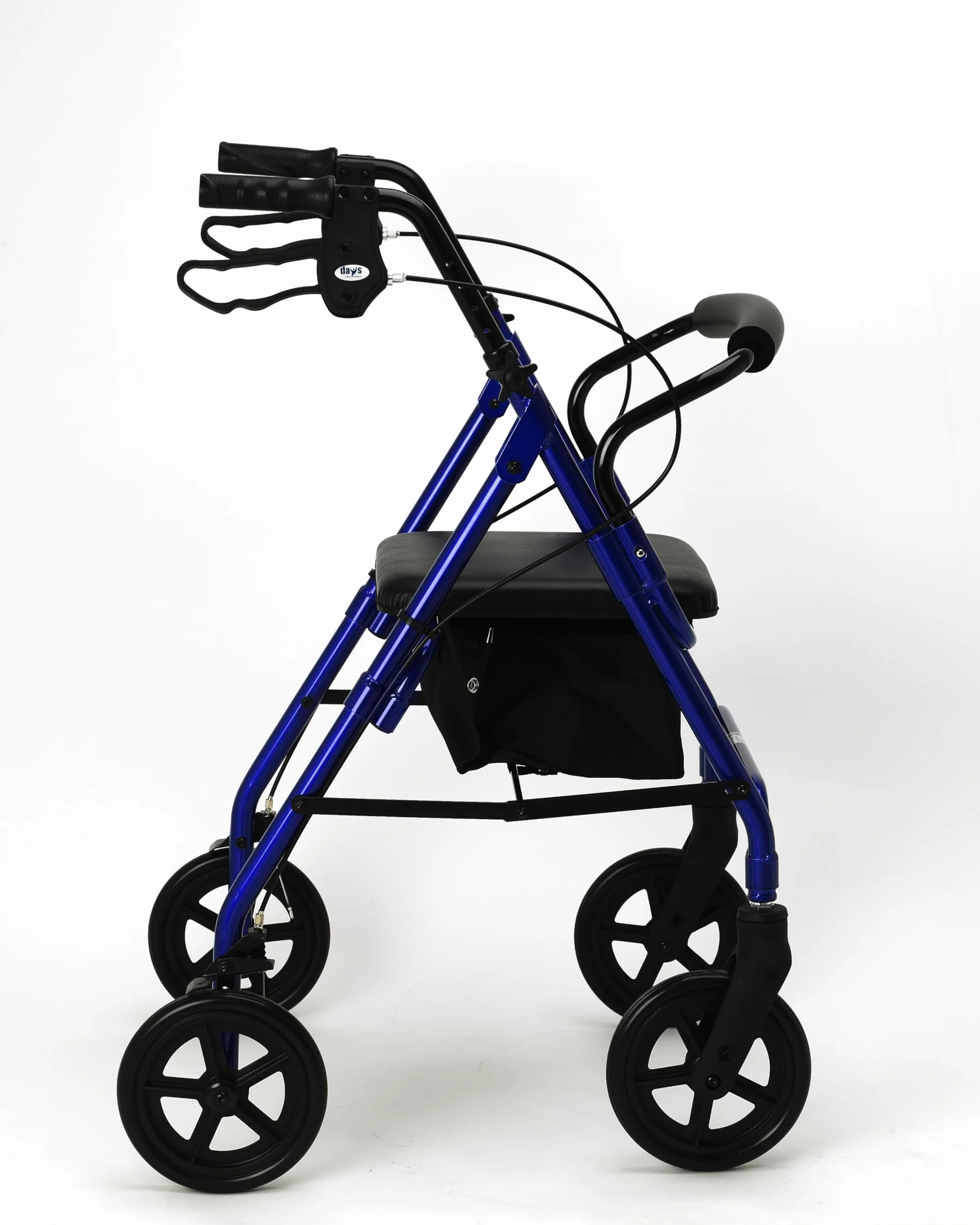 Days Lekki składany chodzik z regulowaną ramą i wyściełanym siedziskiem, zamykane hamulce, ergonomiczne uchwyty, przenośny