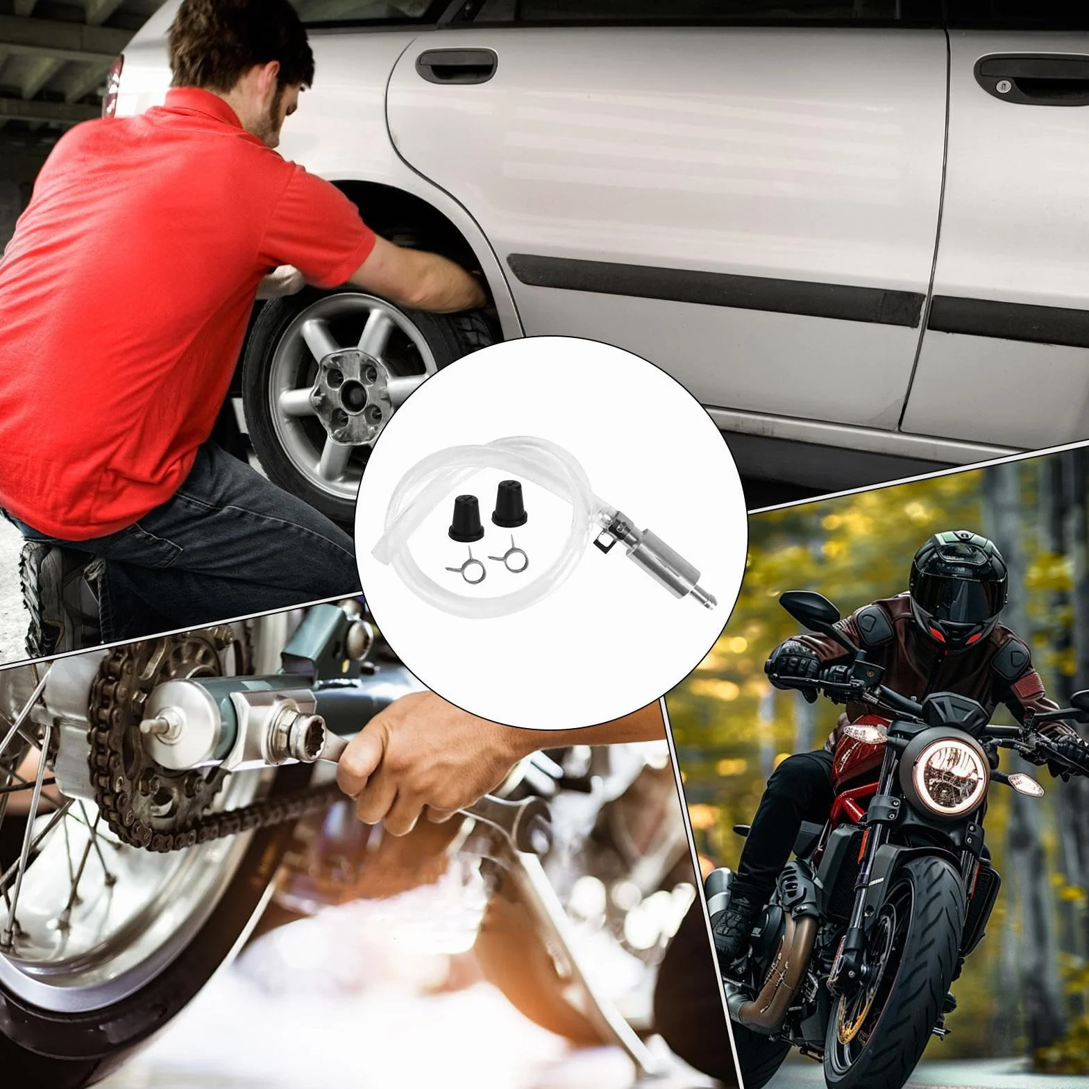 Brake Bleeder Hose, Single Way Check Valve Bleeders Tube, 30g Hydraulic System Deflating Tool for Car, Motorbike, SUV Brake Fluid Maintenance and Garage Repair Use