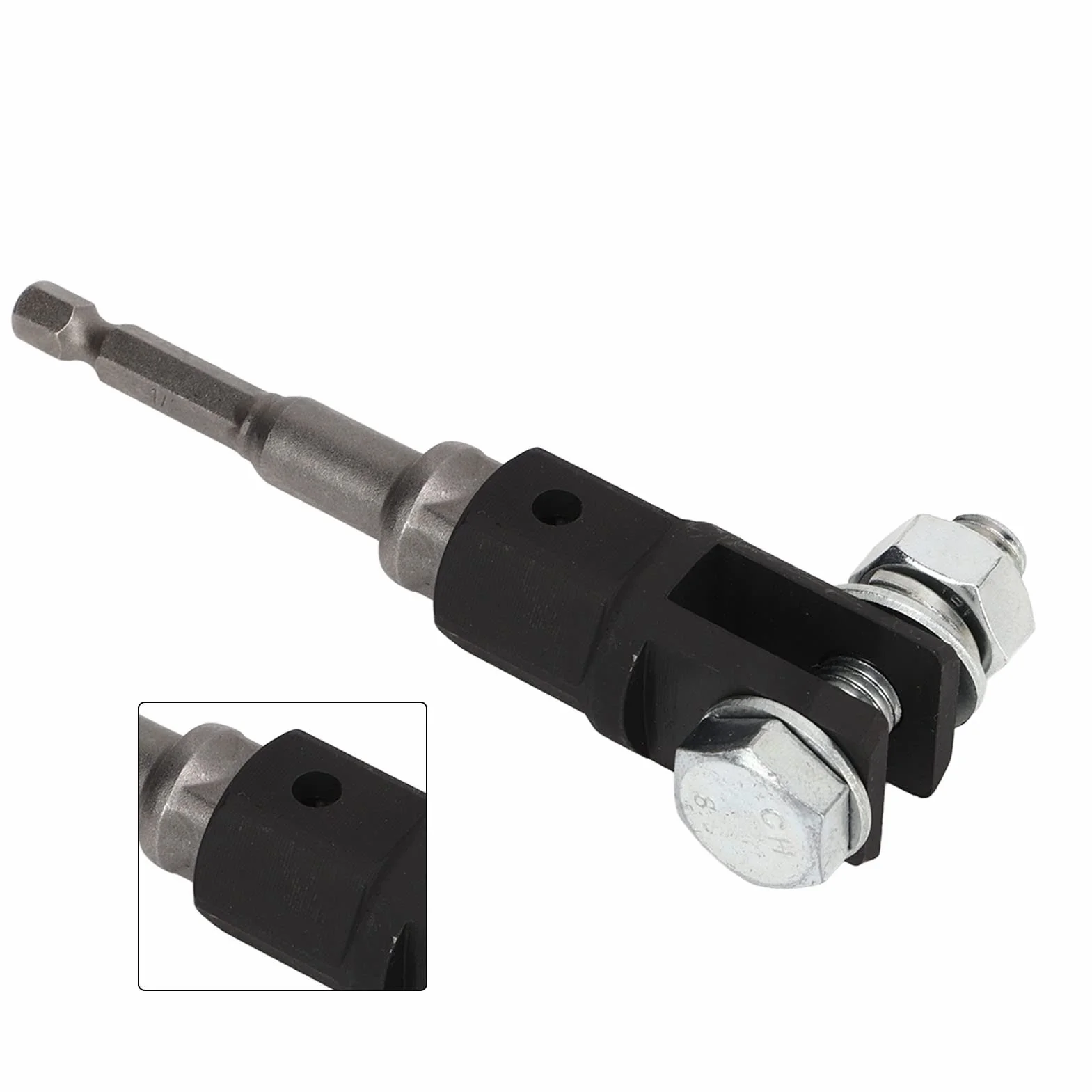 EVGATSAUTO Samochodowy adapter podnośnika nożycowego, adapter wiertarski 1/2 cala do gniazd nożycowych z podwójnym otworem