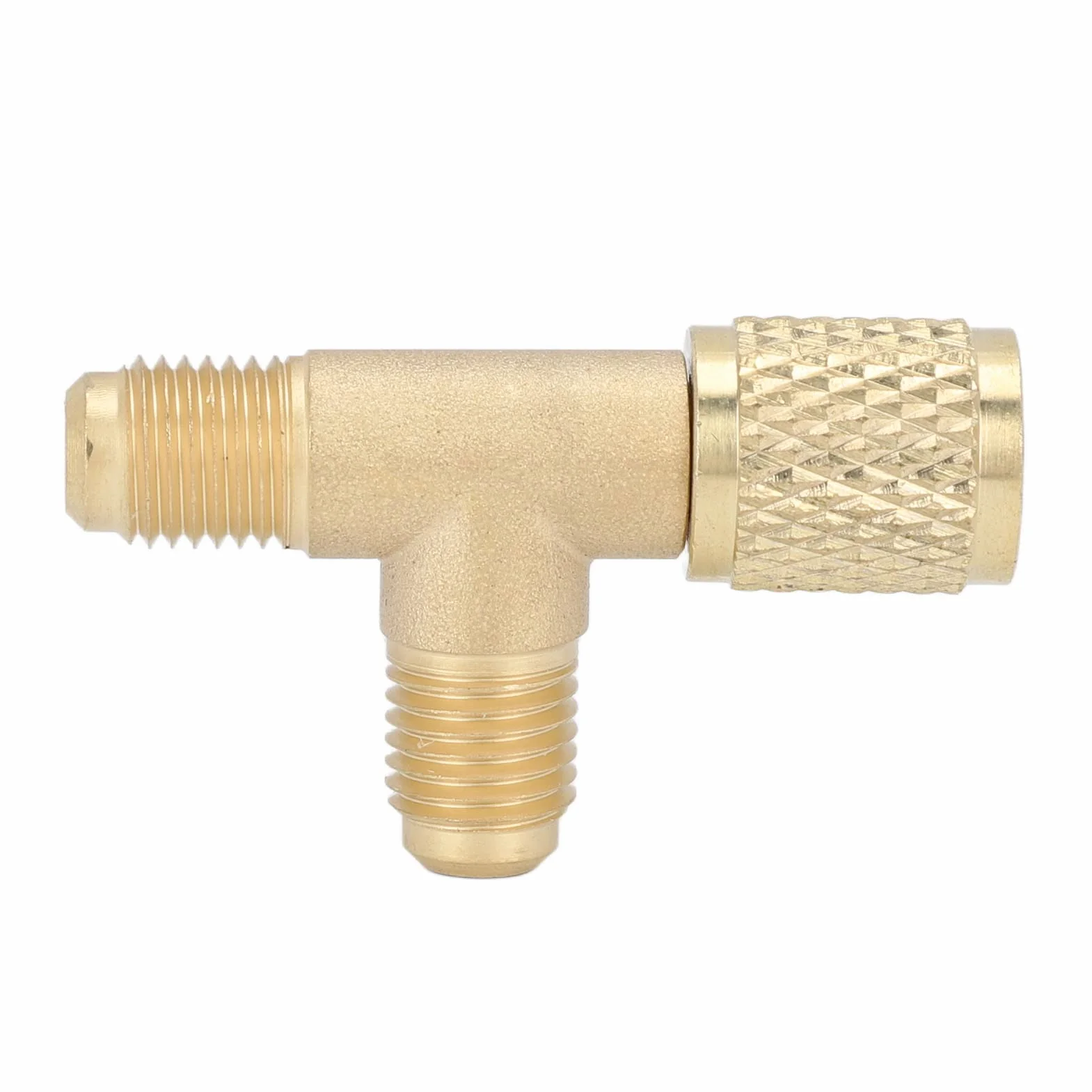 Ejoyous Adapter rdzenia zaworu T rdzeń zaworu mosiądz 1/4" SAE stabilna konstrukcja stabilna wydajność szybki dostęp do złącza koszulka do R22 R12 R134