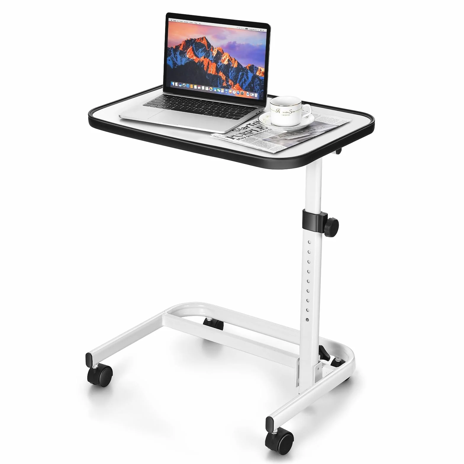 GIANTEX Stół pielęgnacyjny z regulacją wysokości 73-93 cm, mobilny stolik pomocniczy z metalowym stelażem