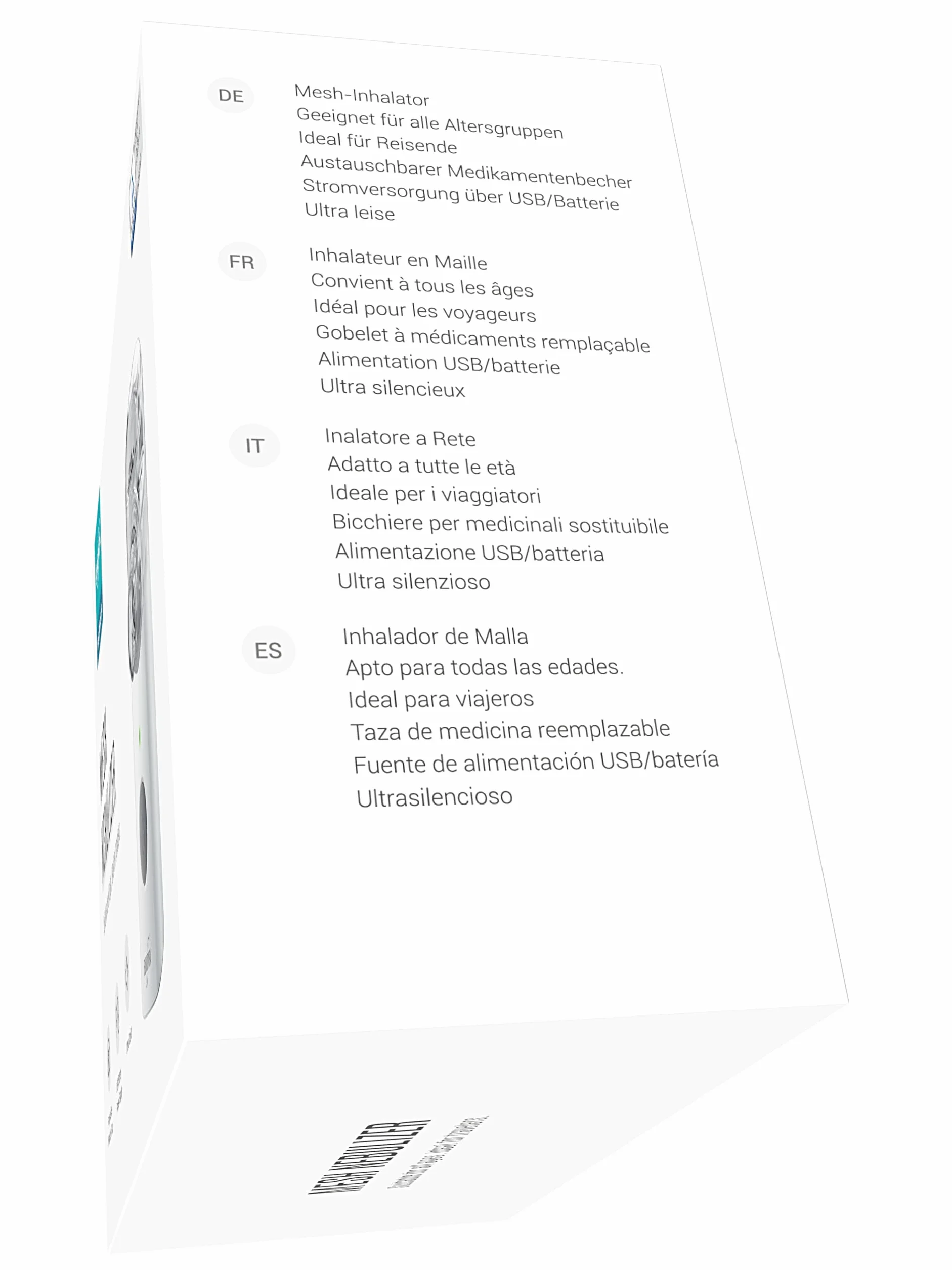 EUROPAPA Przenośny inhalator nebulizator z ustnikiem i maską, ładowany USB, cichy