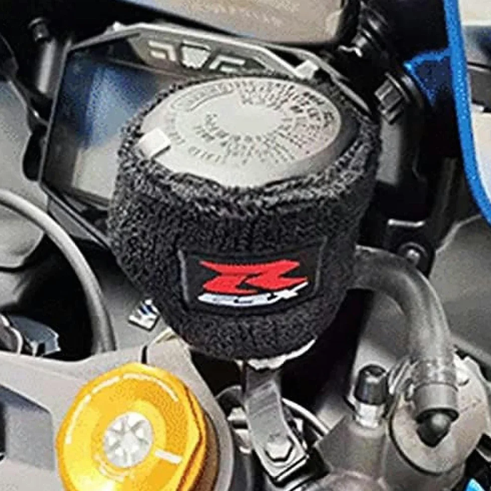 Dla S-uzuki GSXR 750 600 1000 GSX-R motocykl przednia pokrywa korka płynu hamulcowego zbiornika cylindra głównego i 3D haftowana osłona