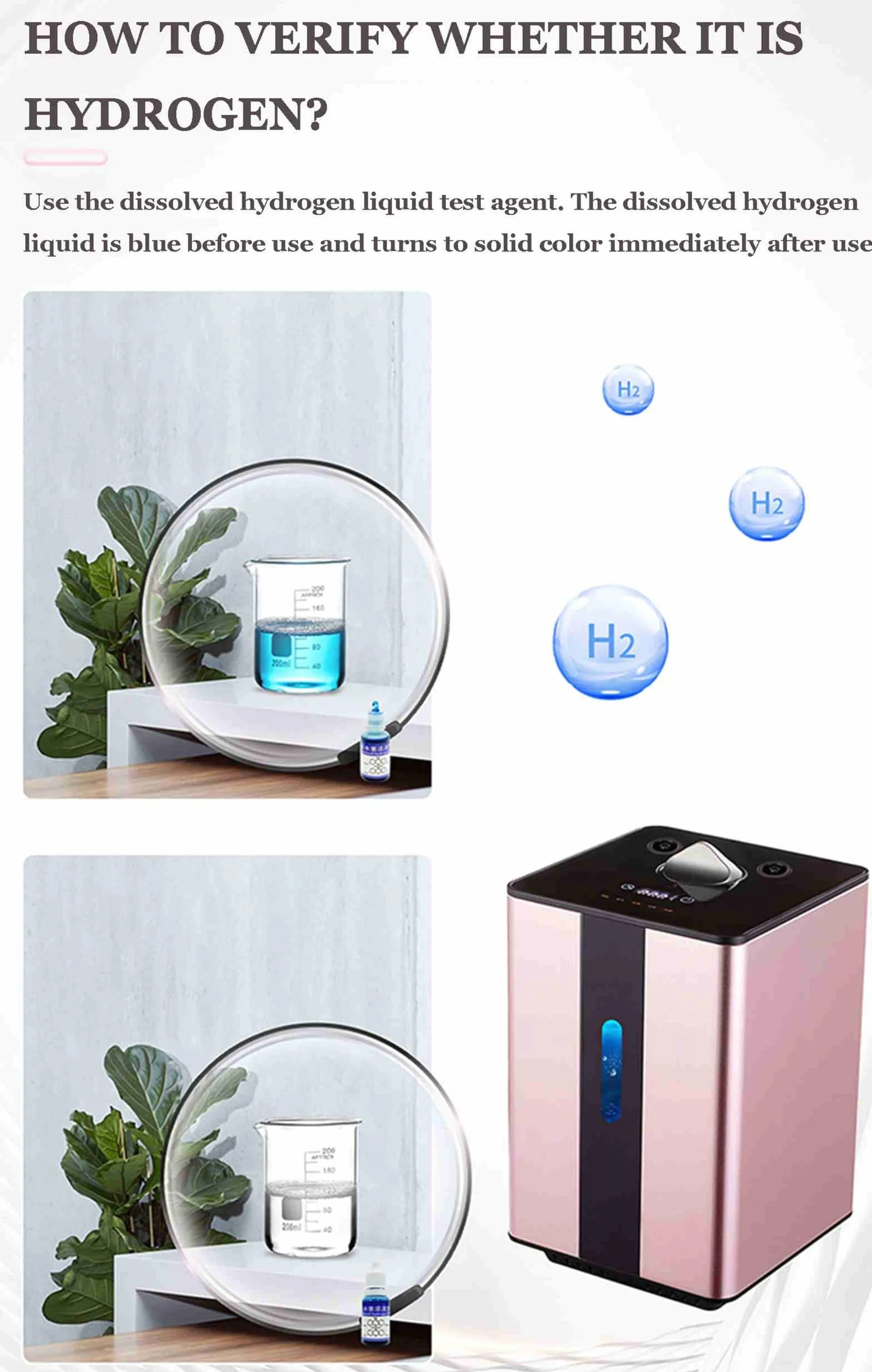 Inhalator wodoru H2 225 ml/min Podwójny SPE/PEM 99,99% czystości