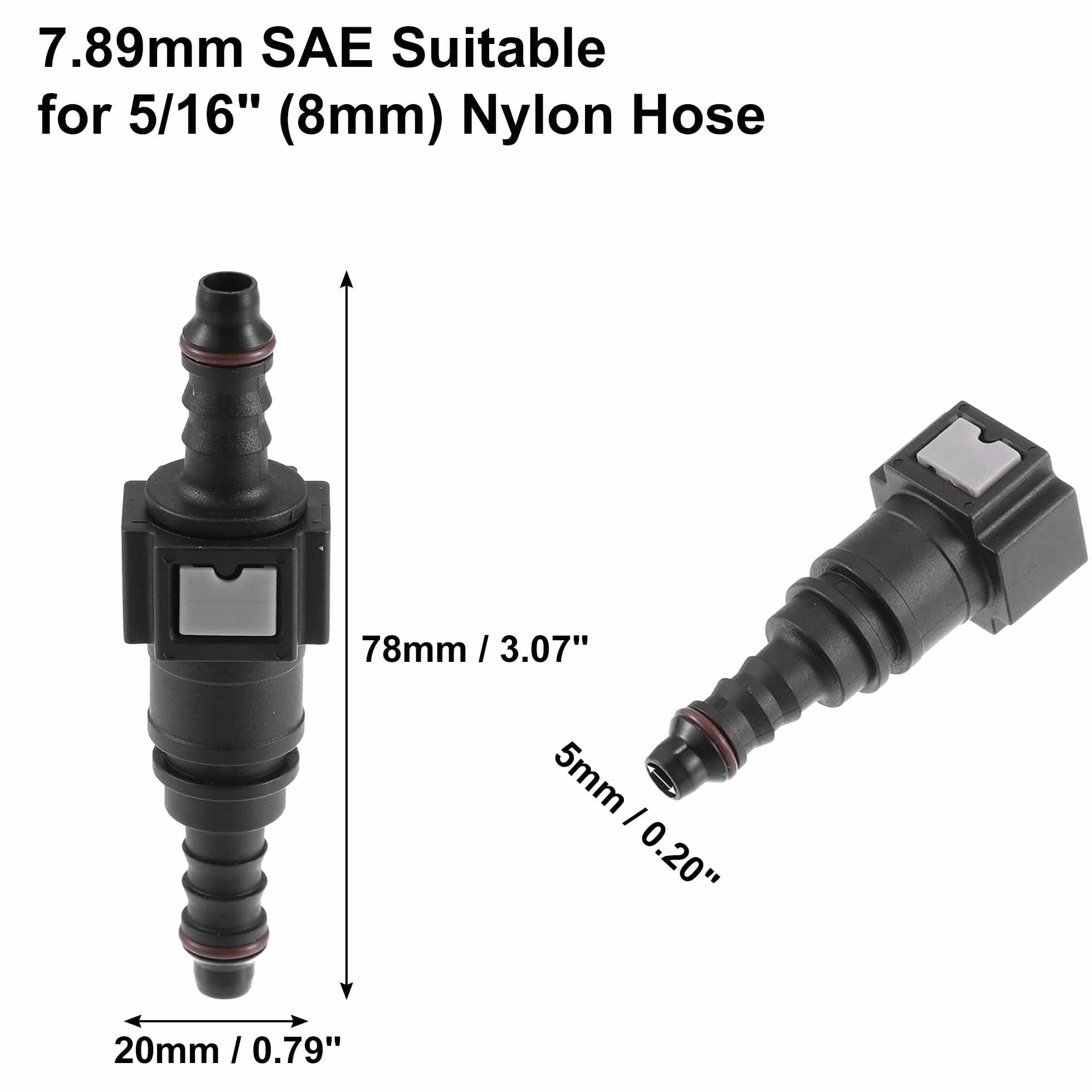 ABSOPRO 7.89mm do 8mm Prosto Samochód Paliwa Szybkie Złączka Złączka 2 Zestawy
