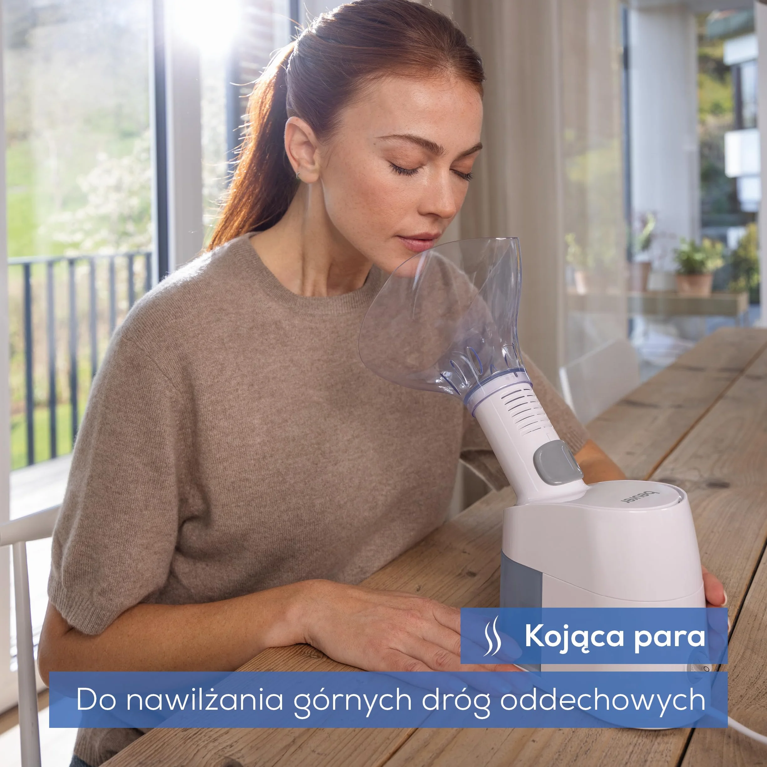 Beurer SI 40 inhalator parowy do nawilżania ust nosa gardła nebulizacja soli fizjologicznej olejków eterycznych