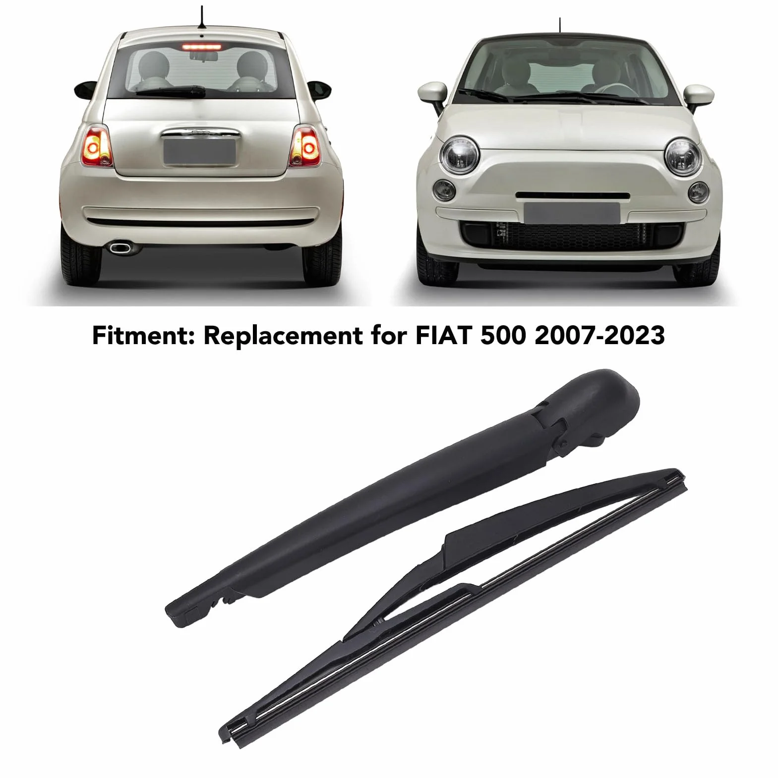 Zestaw Ostrzy Tylnego Ramienia Wycieraczki do FIAT 500 2007-2023 Tylna Szyba Samochodu Tylne ramię Wycieraczki Zestaw Ostrzy Wymiana FI0027KR 51787577 71751023
