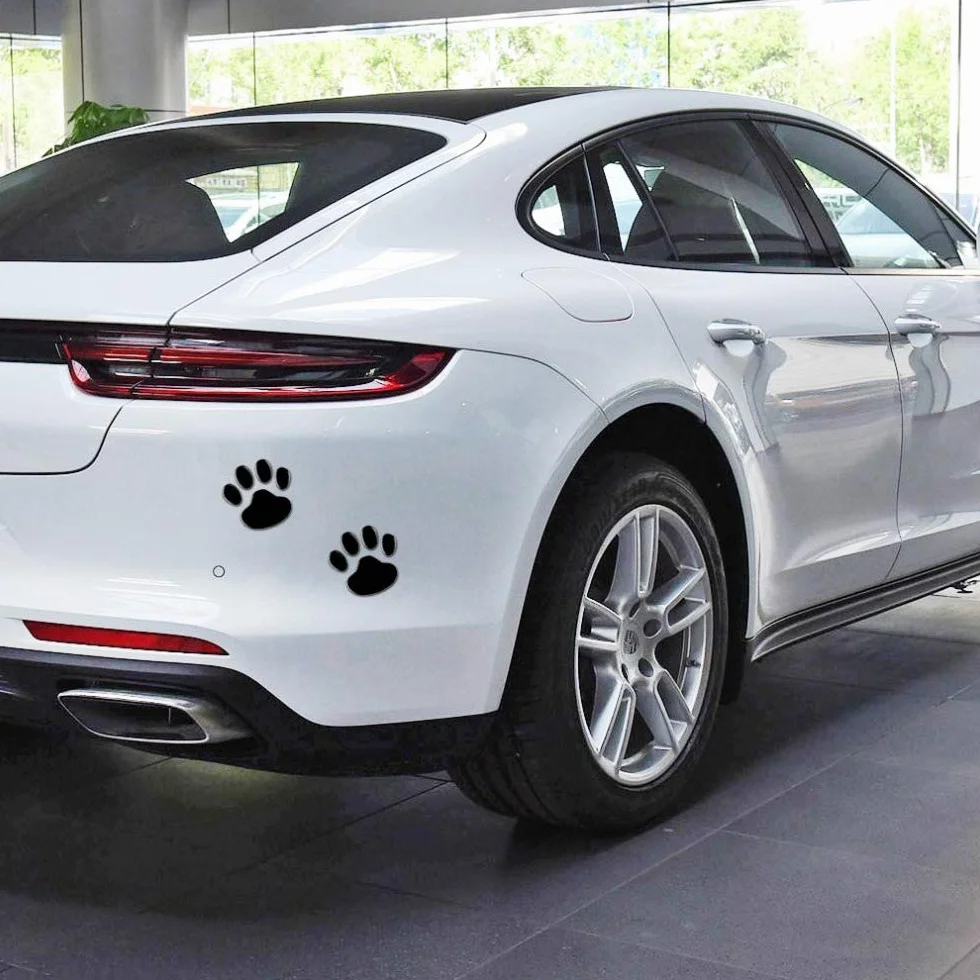 Czarna 3D chromowana łapa psa ślad naklejka naklejka auto samochód emblemat kalkomania dekoracja (czarna)
