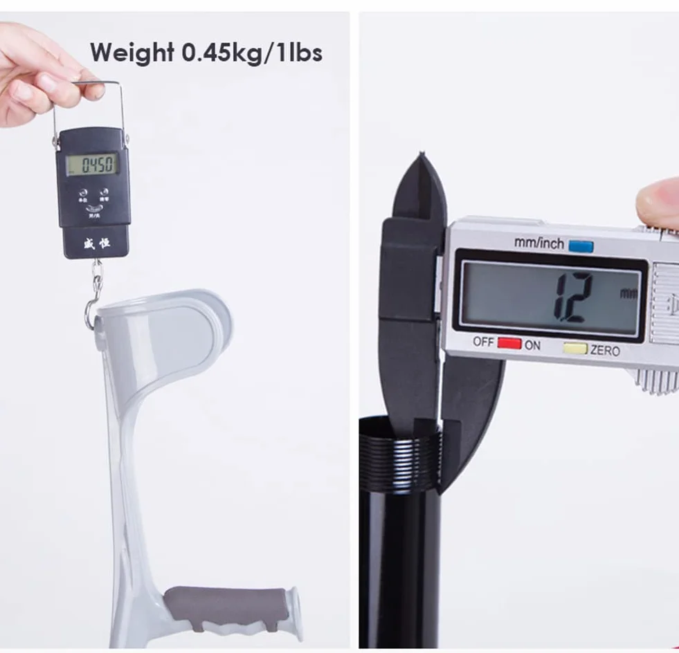 Składana kula na przedramię z mankietem, regulowana, dla dorosłych, obciążenie 120 kg