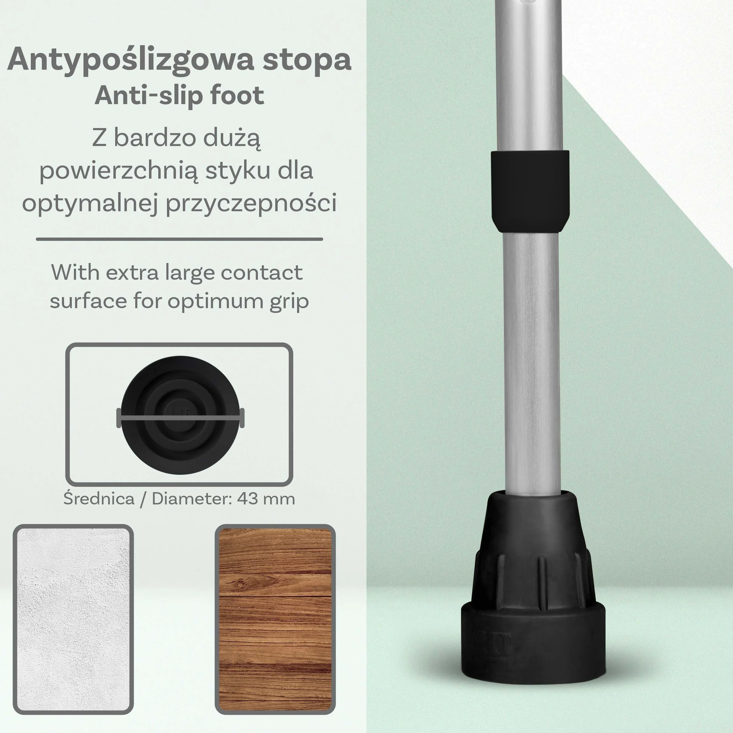 Ossenberg Classic Para podpórek do 140 kg czarny z miękkim ergonomicznym uchwytem