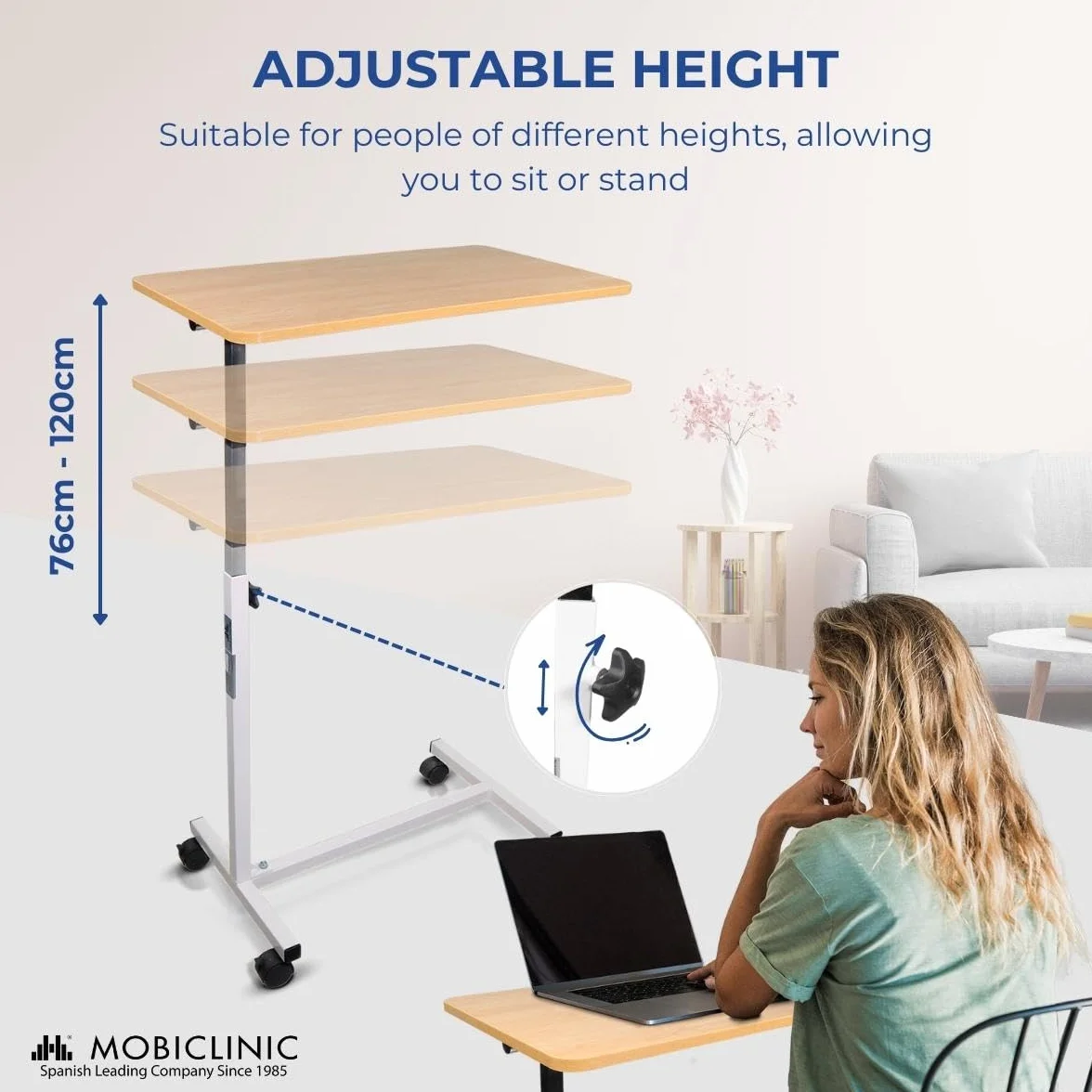 Mobiclinic Stolik pomocniczy regulowany light drewno plateau