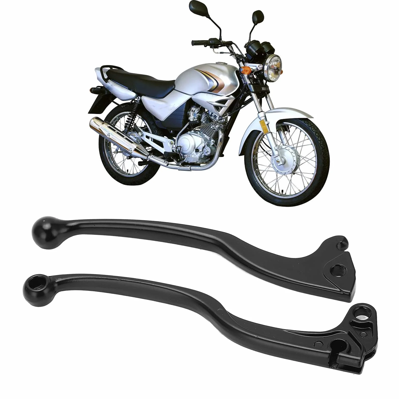 Aramox Dźwignia Sprzęgła i Hamulca Motocykla, Para, Stop Aluminium, Zamiennik dla YBR 125 2002-2013