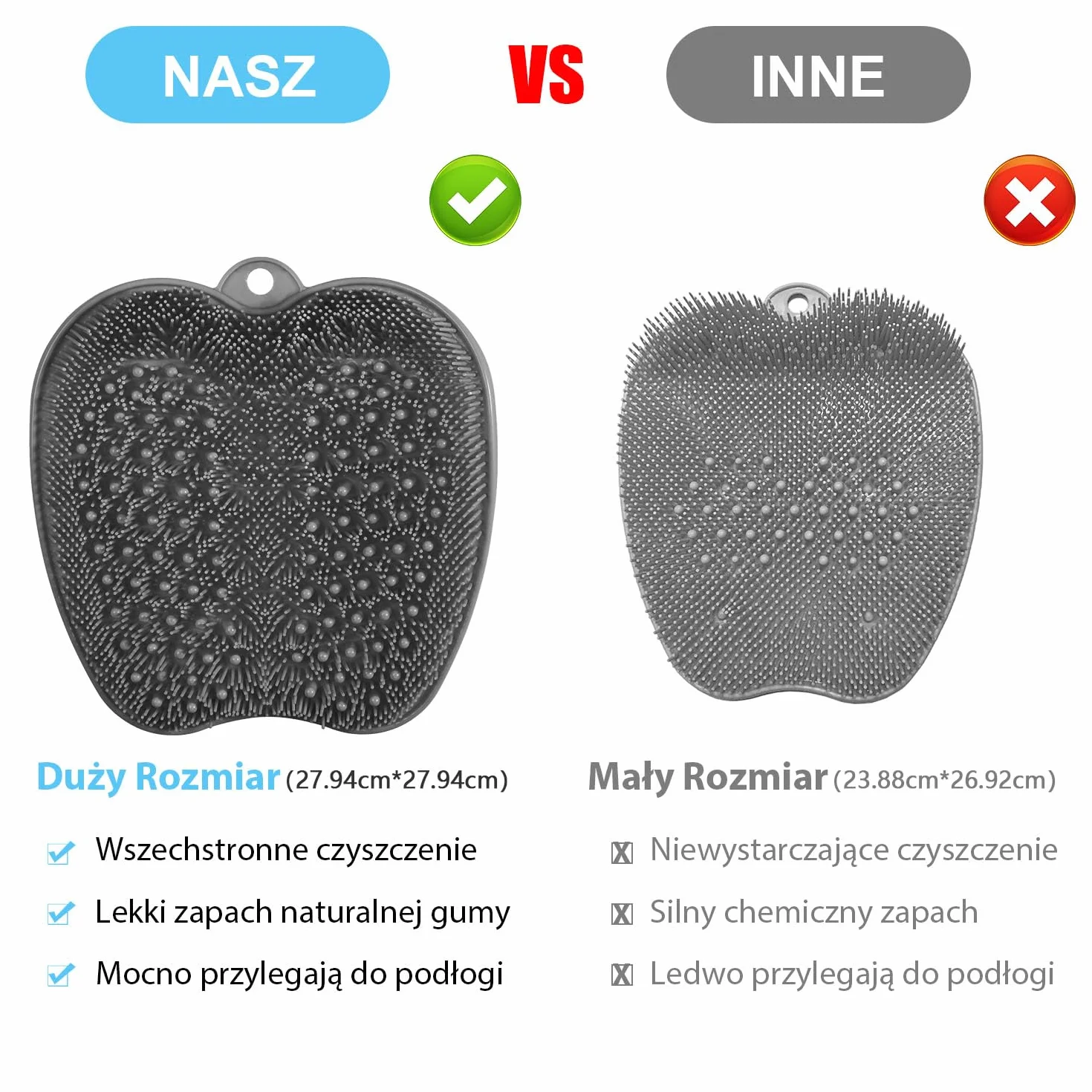 Mata Do Masażu Stóp z Antypoślizgowymi Przyssawkami - Peeling Do Stóp Pod Prysznic