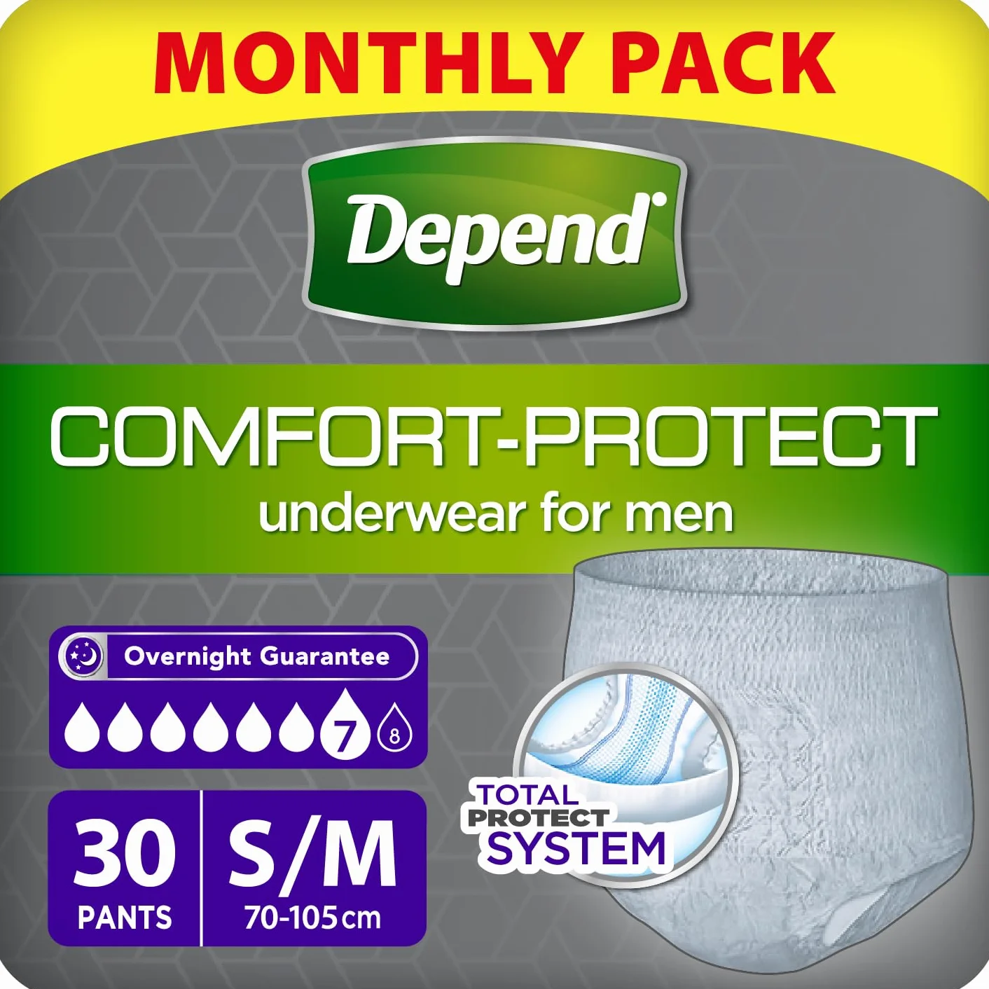 Depend Comfort Protect Bielizna na Nietrzymanie Moczu, S/M