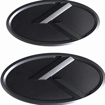 2 x czarny emblemat K-Logo na przednią maskę samochodu dla Kia K5 Forte Rio Optima