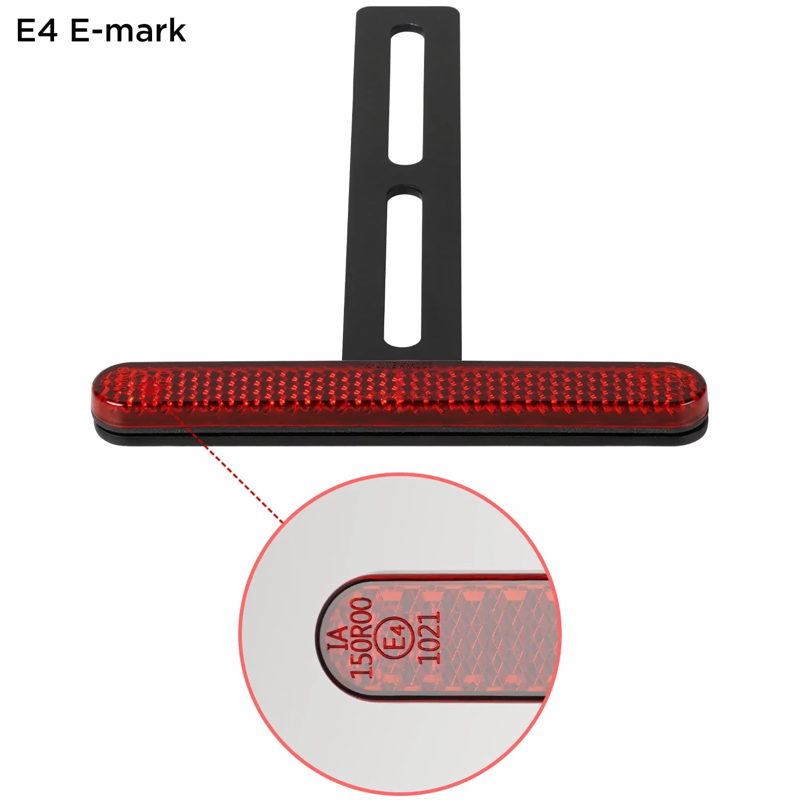 evermotor 100 mm Mini reflektor motocyklowy z długim uchwytem T, 2 sztuki, E4 e-sprawdzony, czerwony tylny odblaskowy reflektor z efektem kota dla skutera, ATV, rowerka, hulajnożki