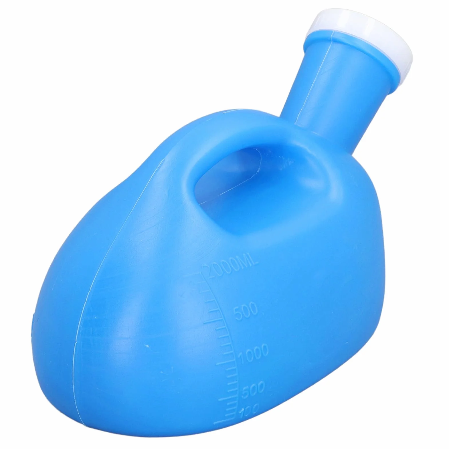 Męska Butelka na Mocz 2000 Ml z Dużym Otworem, Mocna Plastikowa z Długim Wężem, do Szpitala Podróży (BLUE)