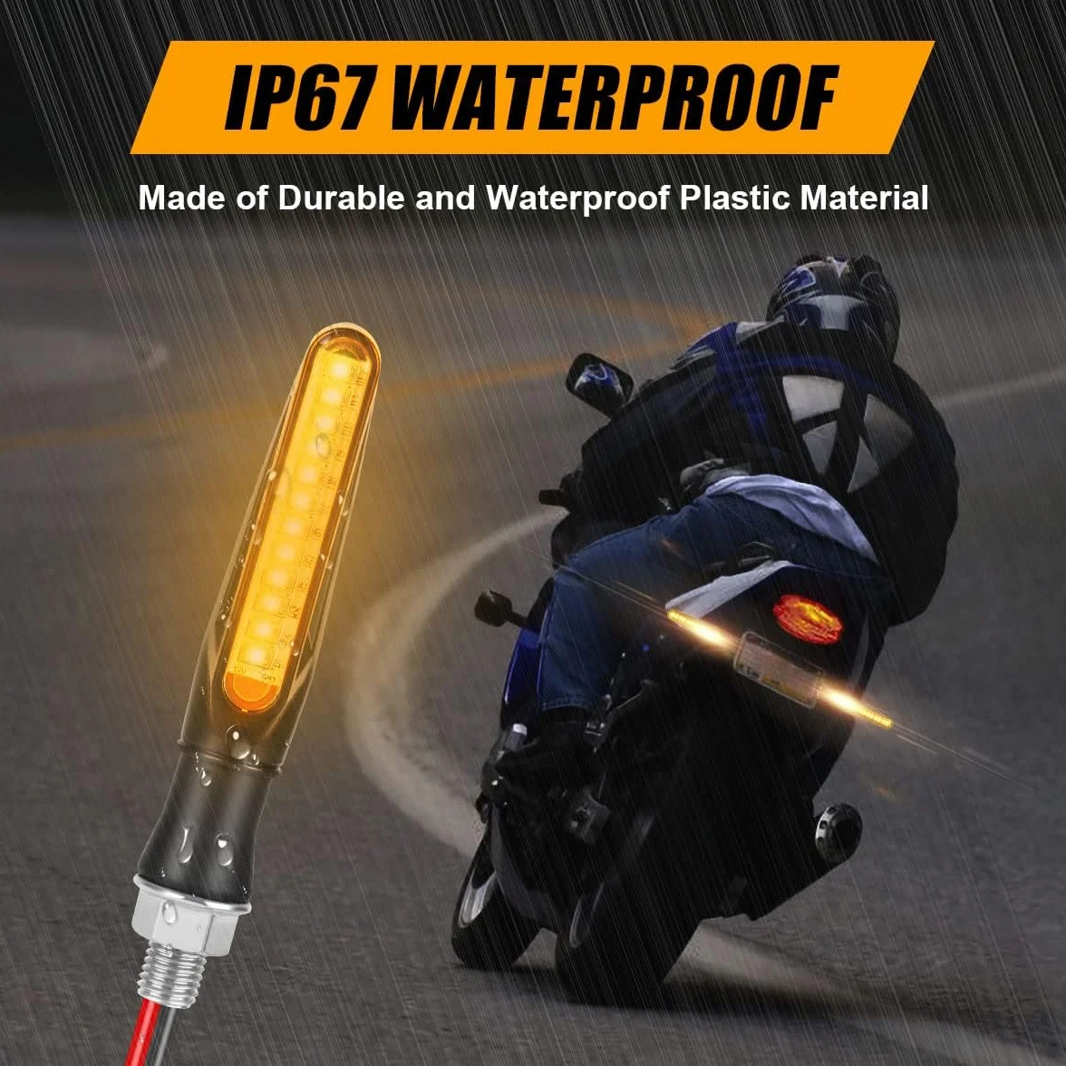 URAQT 4 szt. kierunkowskazów motocyklowych, tryb Flowing, kierunkowskazy motocyklowe, 12 V, 12 diod LED, uniwersalne, wodoodporne, do quadów Cruiser Off Road