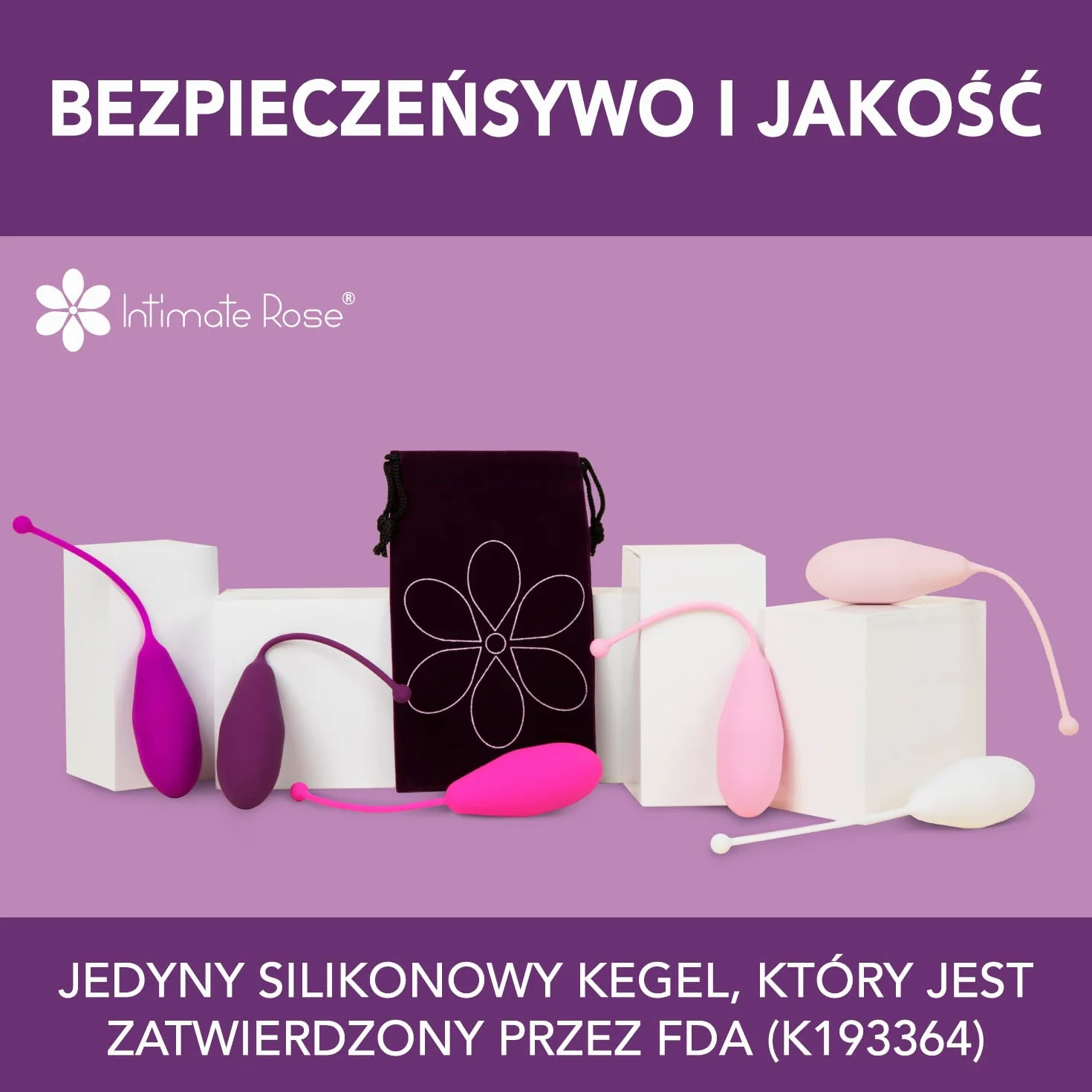 Intimate Rose ciężarki do ćwiczeń Kegla zestaw 6 silikonowych ciężarków do ćwiczeń mięśni dna miednicy