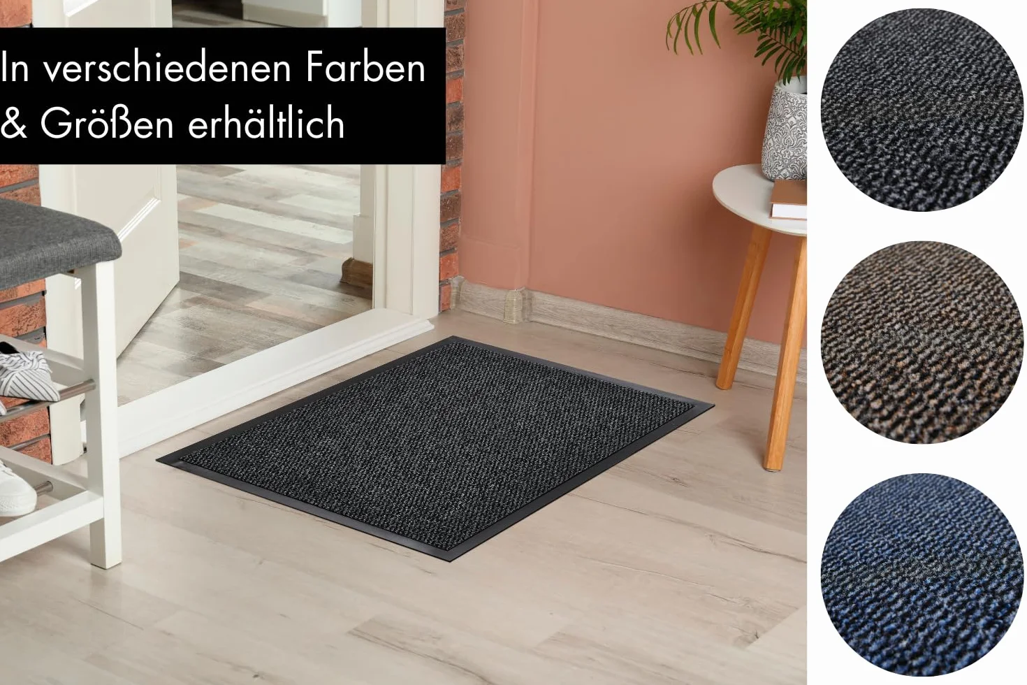 andiamo Wycieraczka Premium Easy wycieraczka do drzwi wycieraczka do wnętrz i zadaszonych obszarów na zewnątrz z antypoślizgowym spodem, 40 x 60 cm, brązowa