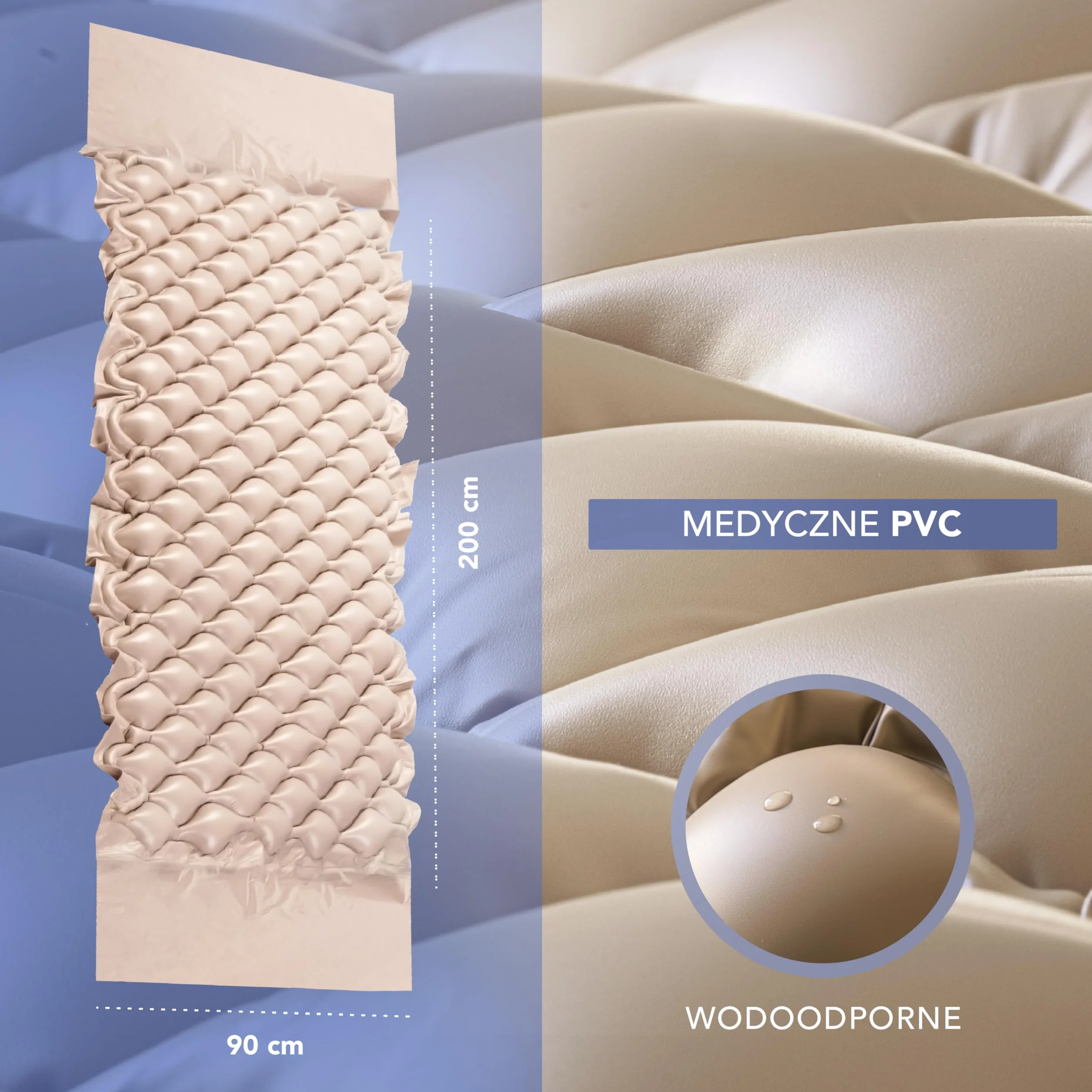 Materac przeciwodleżynowy AIESI DOCTOR MATTRESS 130 komór 150 kg stalowe haki