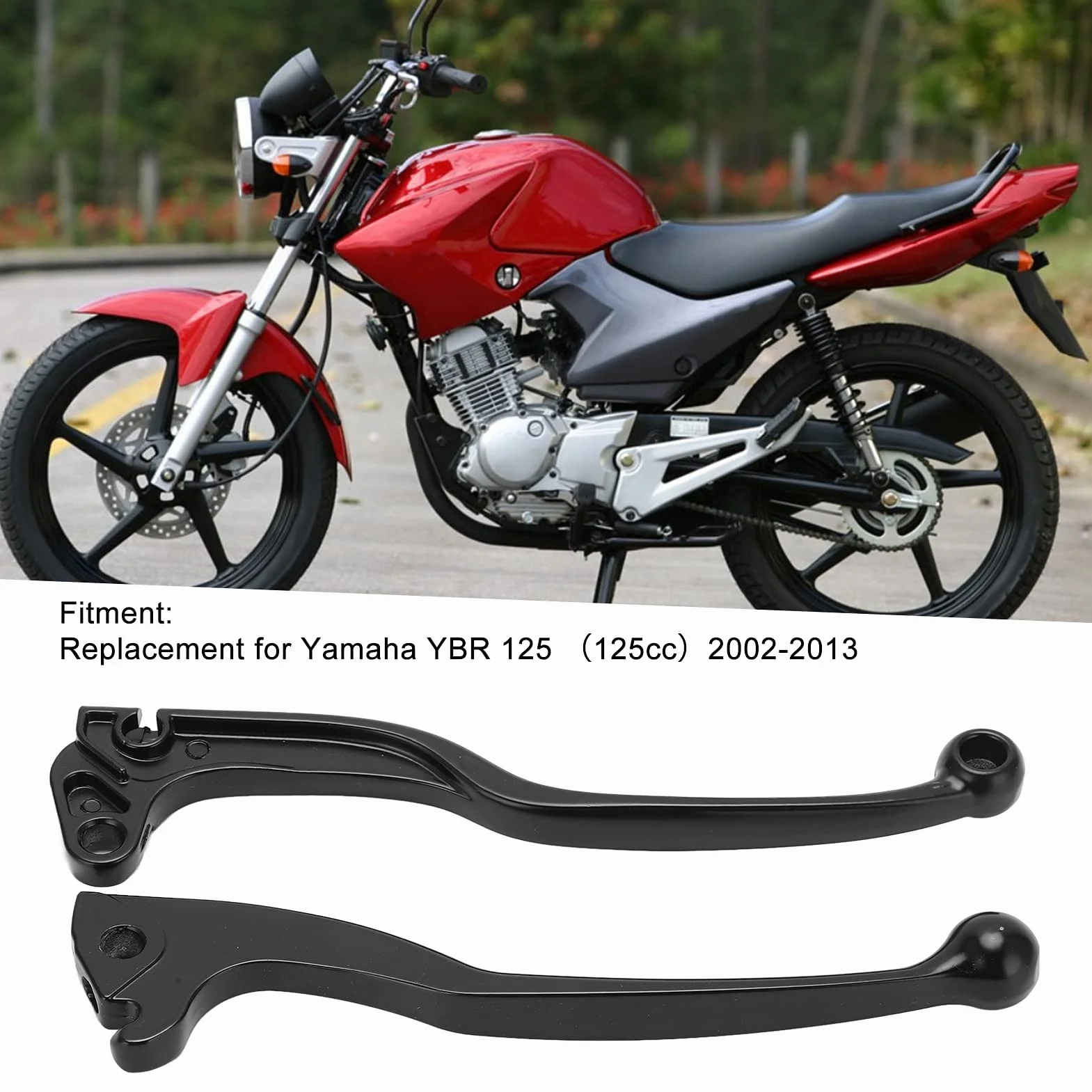 Aramox Dźwignia Sprzęgła i Hamulca Motocykla, Para, Stop Aluminium, Zamiennik dla YBR 125 2002-2013