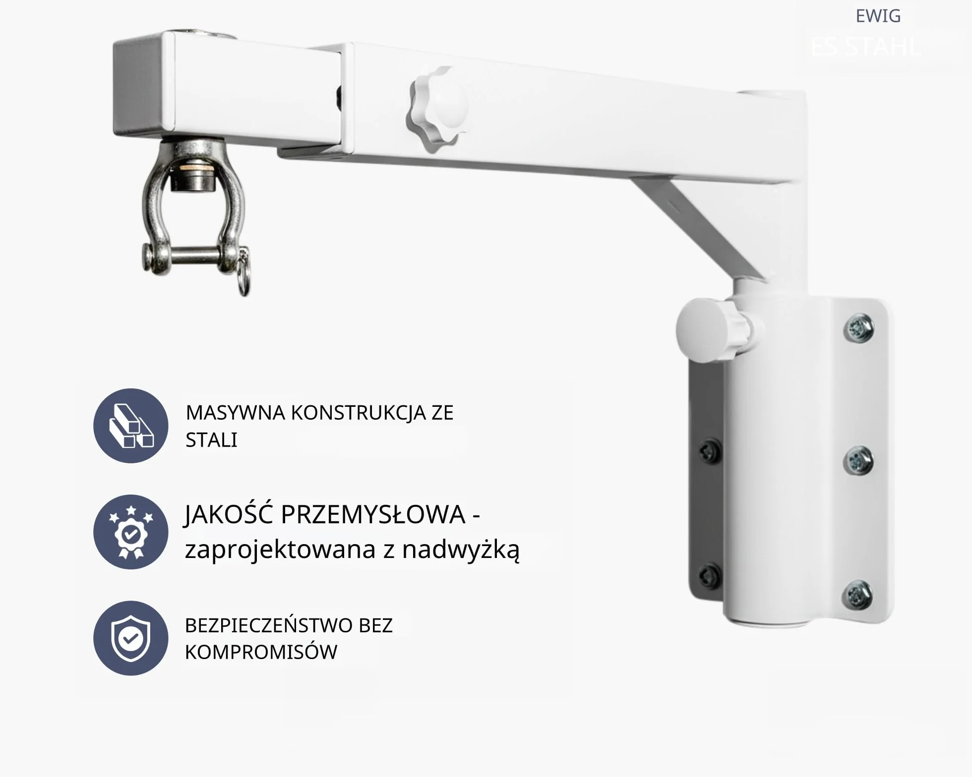 Pomoc do prostowania łóżka biała stabilna 180 kg balustrada z regulacją wysokości