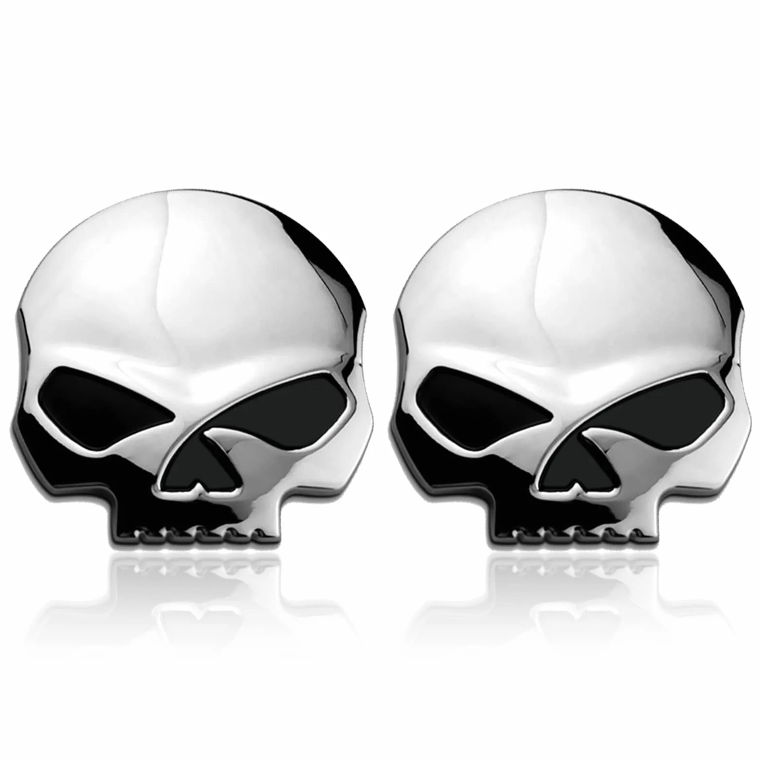 3D metalowa czaszka naklejka samochodowa i naklejki motocyklowe 7 * 6,8 cm czaszka emblemat naklejka bagażnik samochodowy stylizacja akcesoria kalkomanie (2 sztuki)