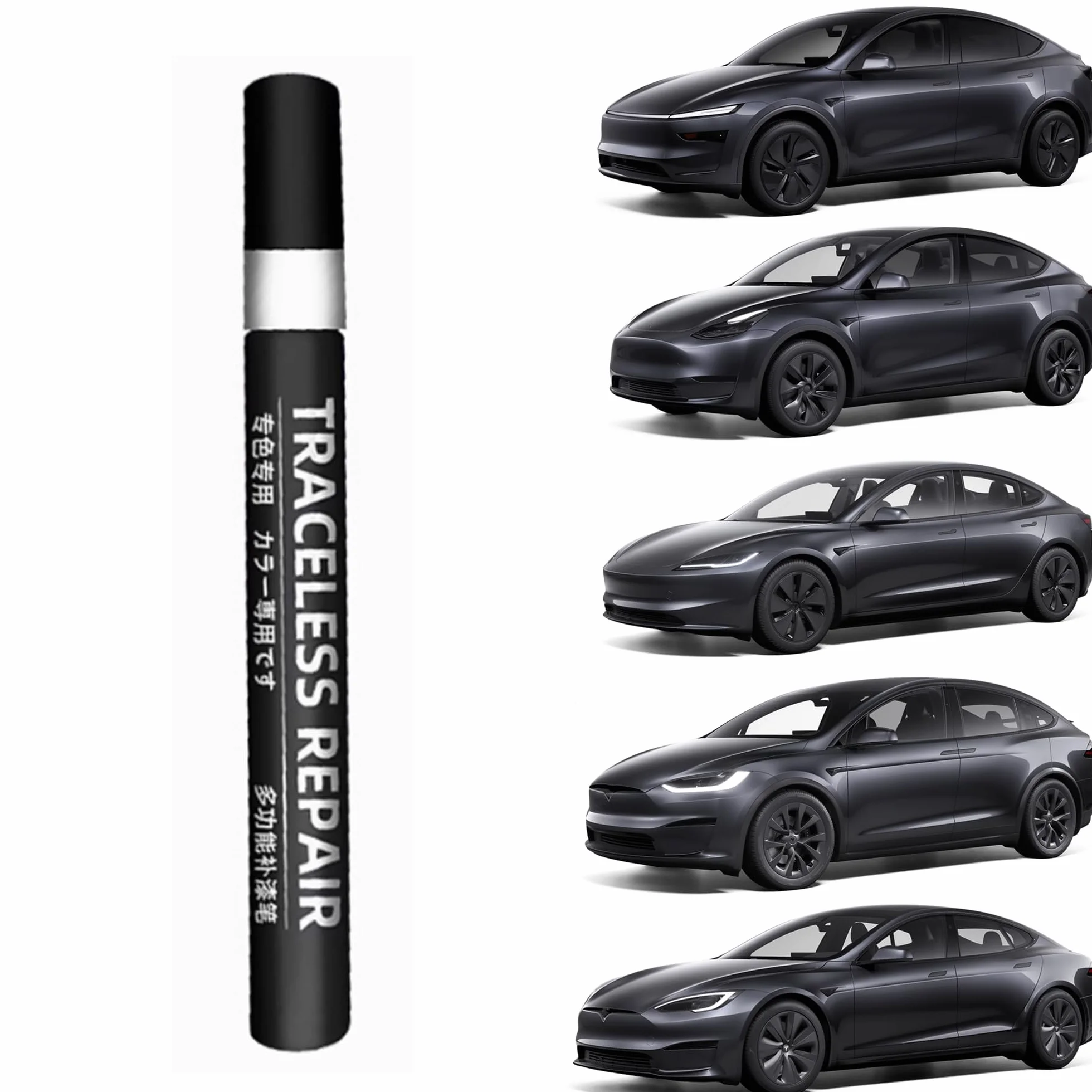 TOPABYTE Lakier retuszowy do model Y, Juniper 3, Highland X, S, Długopis do retuszu, naprawa graffiti lakierów, marker Stealth Grey - PN01