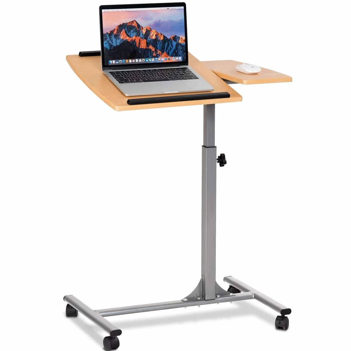 COSTWAY Stolik na laptopa z regulacją wysokości i nachylenia, na kółkach, 64 x 45 cm