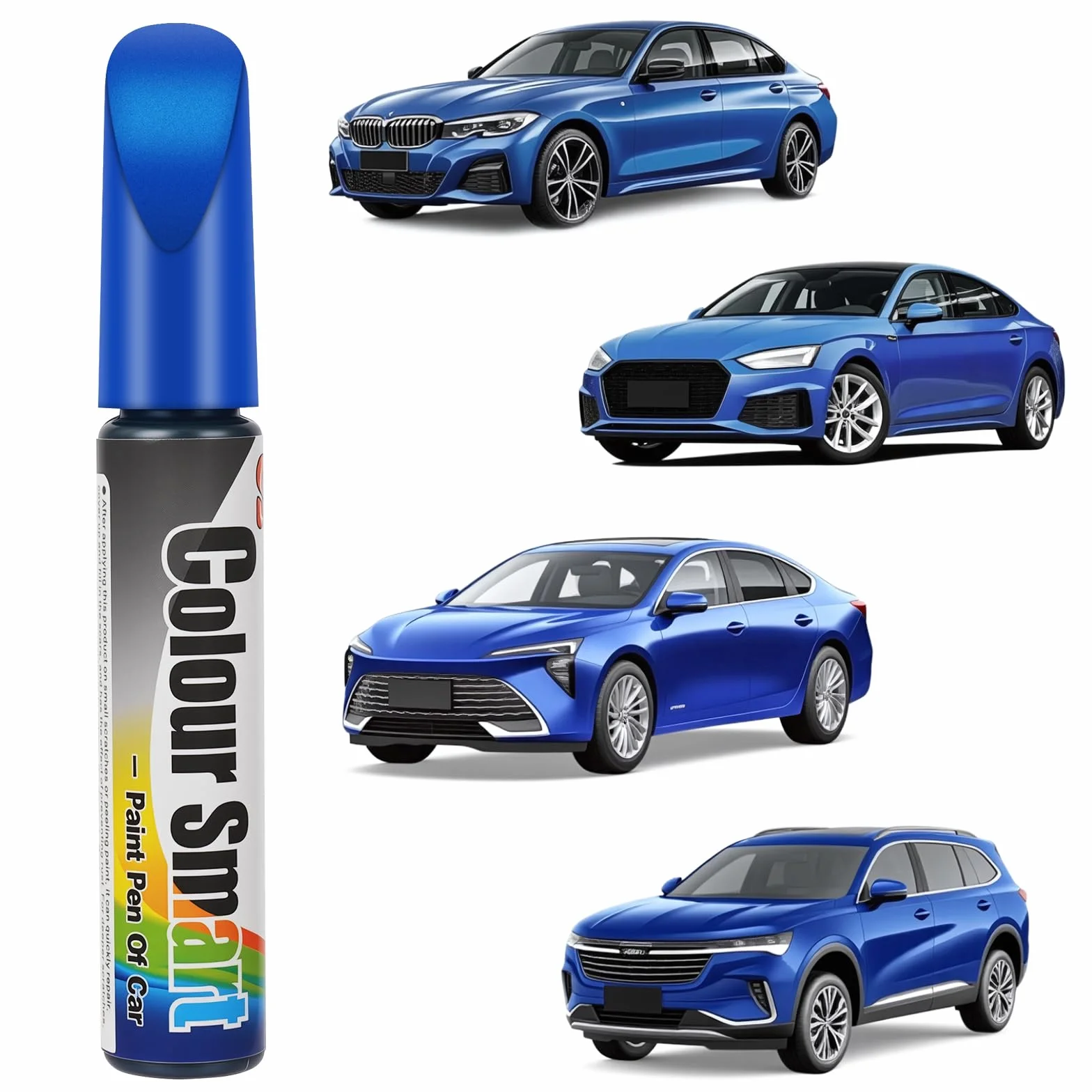 flintronic Długopis samochodowy, 12 ml, naprawa zarysowań samochodowych, szybkie i łatwe rozwiązanie, do usuwania zarysowań samochodowych, do pojazdów, felg, zadrapań samochodowych (niebieski)