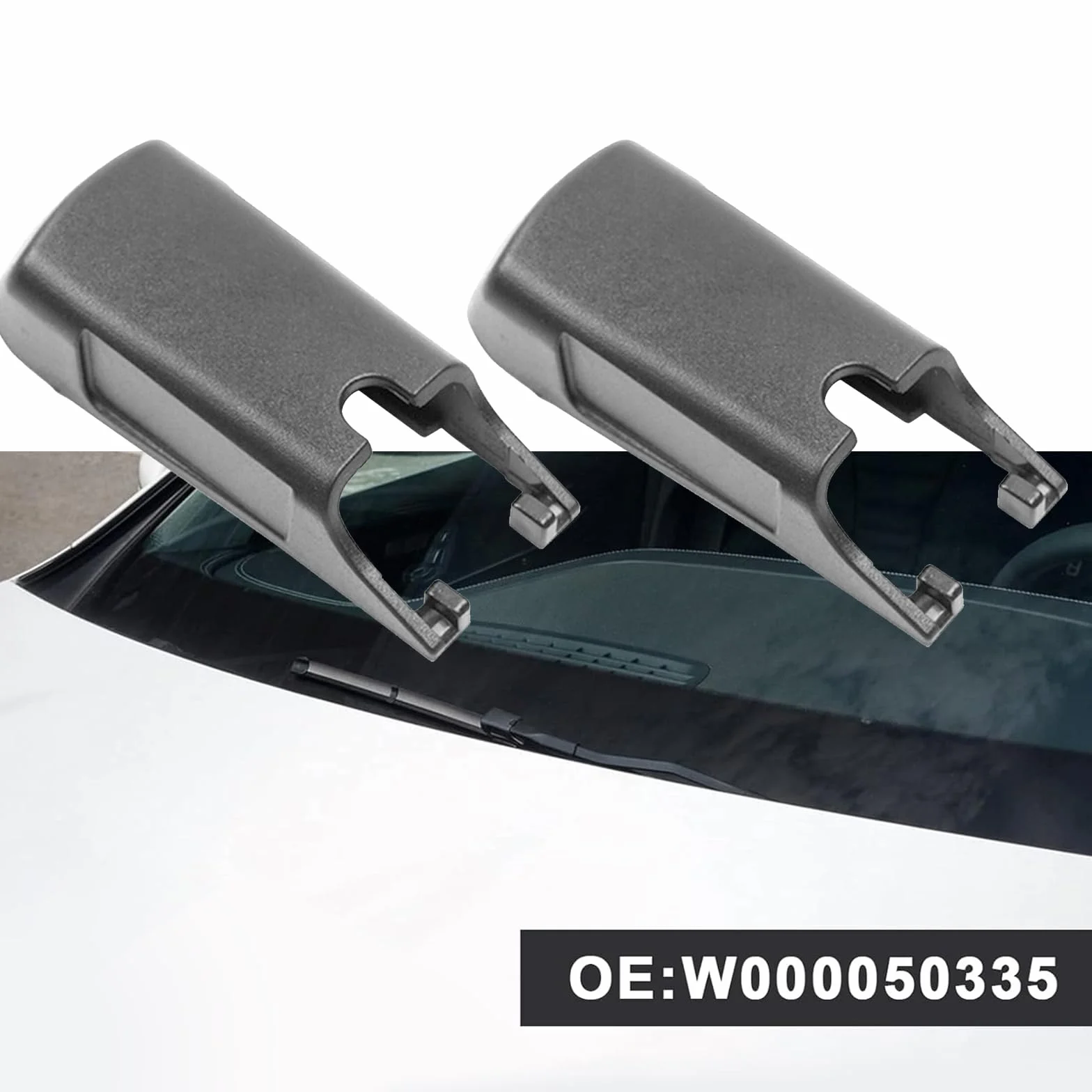 2 sztuki osłony przednich wycieraczek samochodowych, zaślepka W000050335, osłona ramienia wycieraczki, zaślepka ramienia wycieraczki do Mercedes Benz klasy A B C E W176 W246 W205 W213 wycieraczki