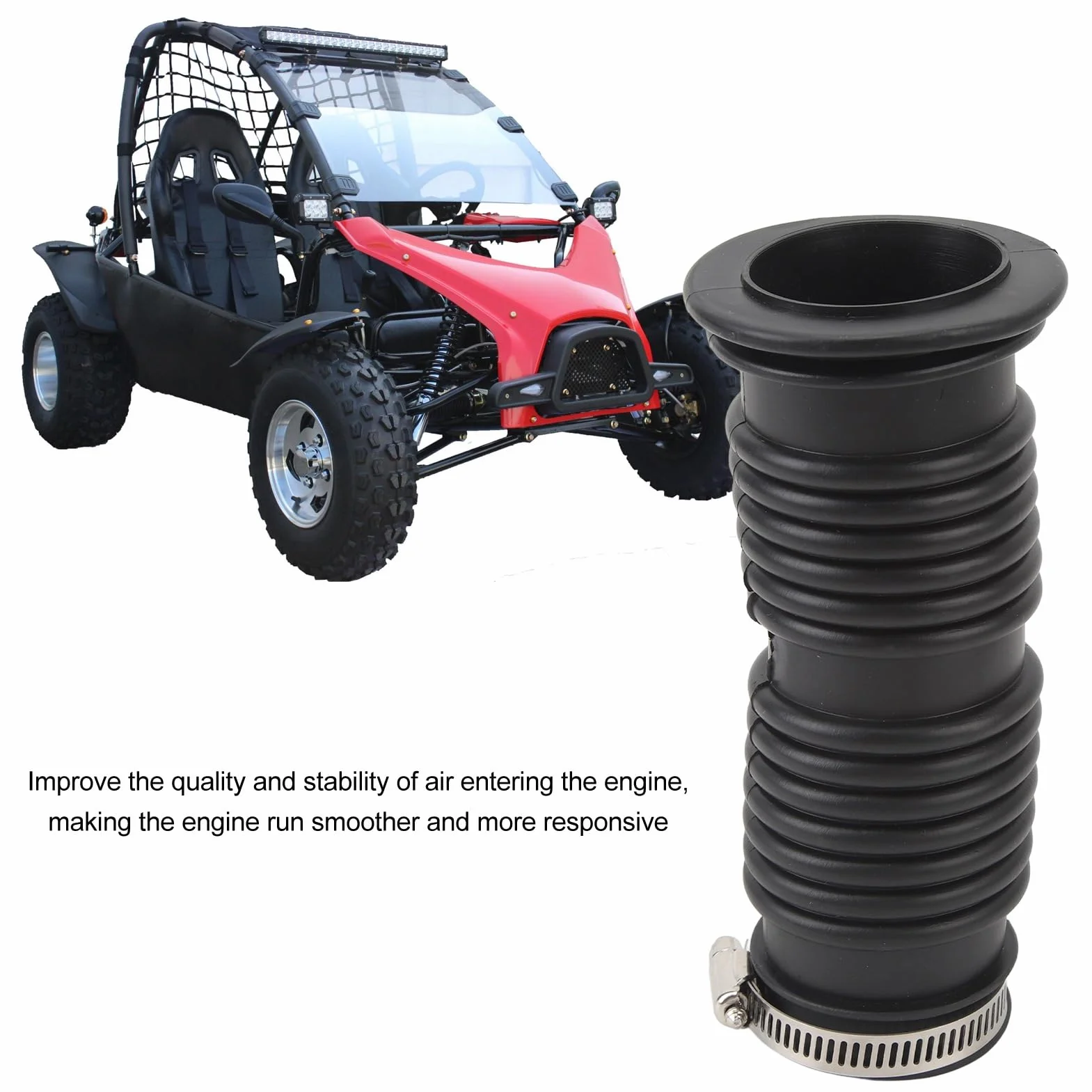 Filtr powietrza rura wlotowa żaroodporna rura czyszcząca filtr powietrza do GY6 ATV Go Kart skuter motorower Quad Air Filter wąż czyszczący rura